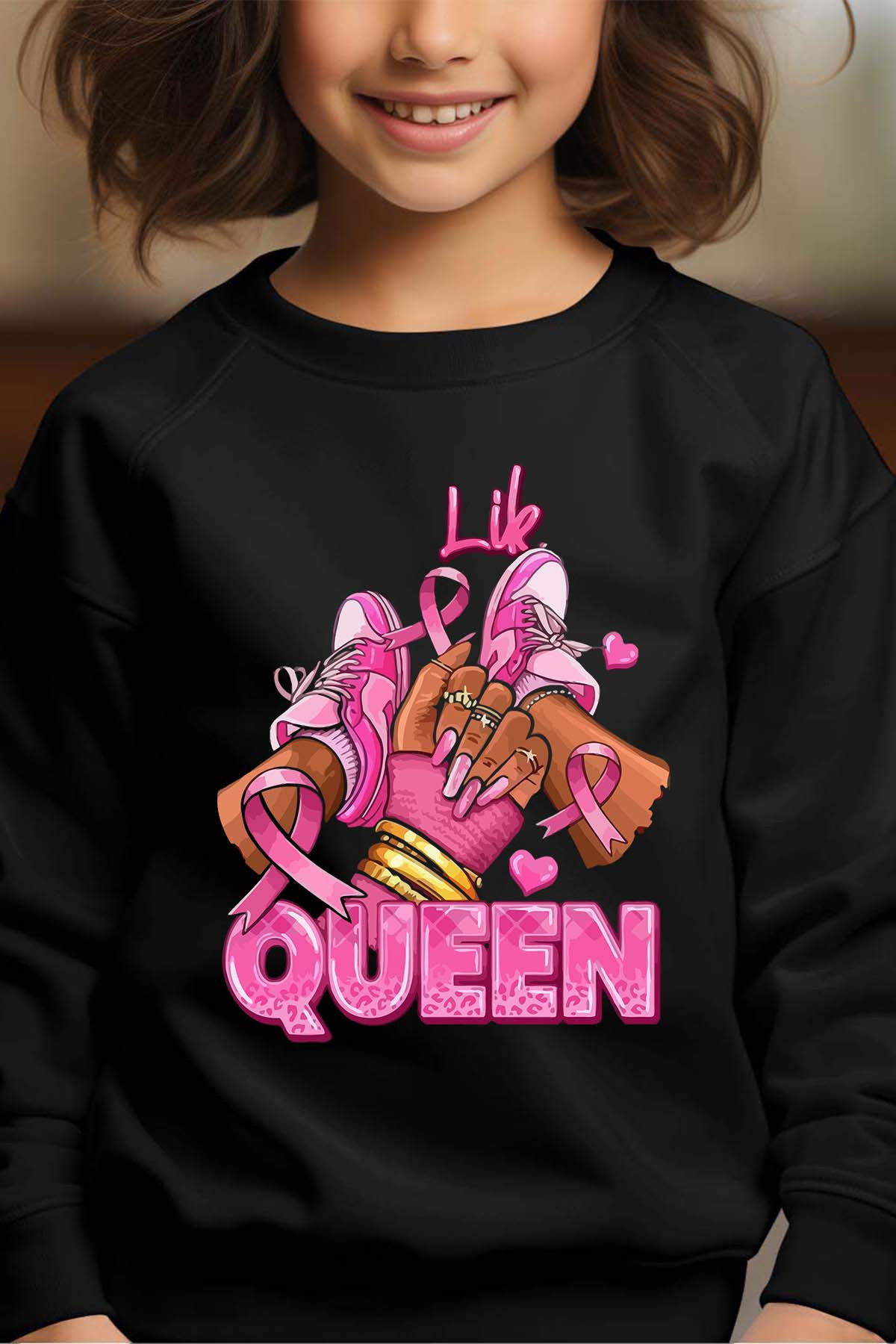 Grossiste I.A.L.D FRANCE - Queen Sneakers - Sweat Col Rond Fille