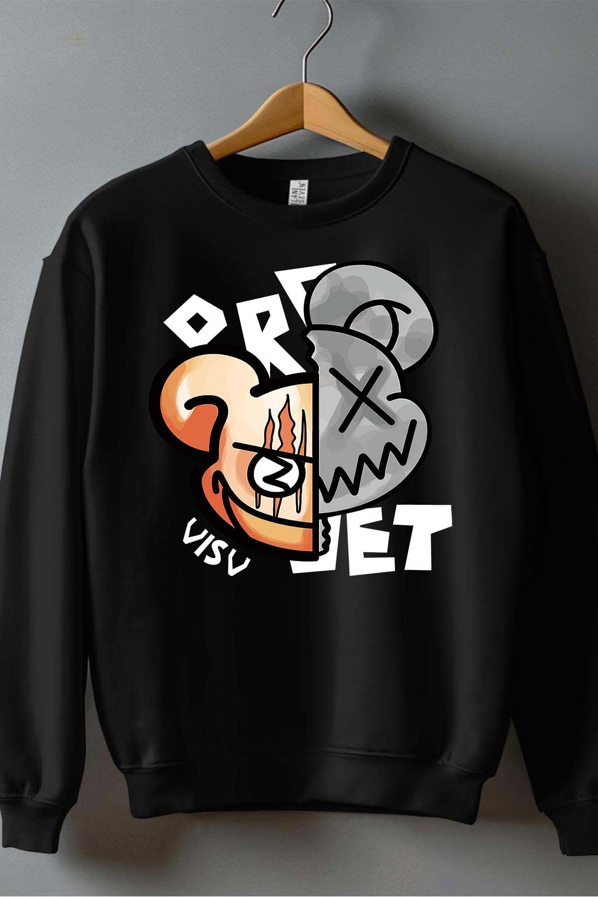 Grossiste I.A.L.D FRANCE - Deux tête ours - Sweat Col Rond Garçon - Blanc