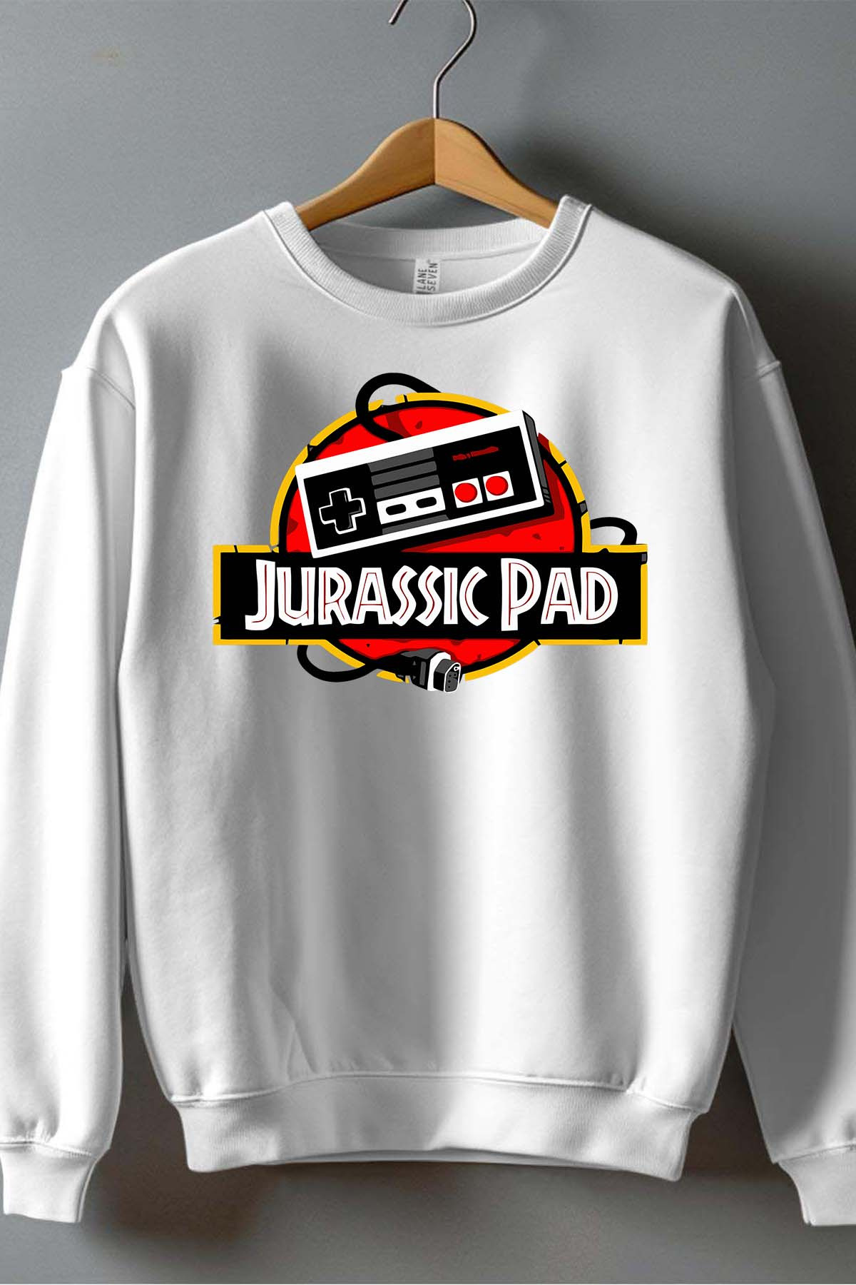 Grossiste I.A.L.D FRANCE - Jurassic pad - Sweat Col Rond Garçon - Blanc