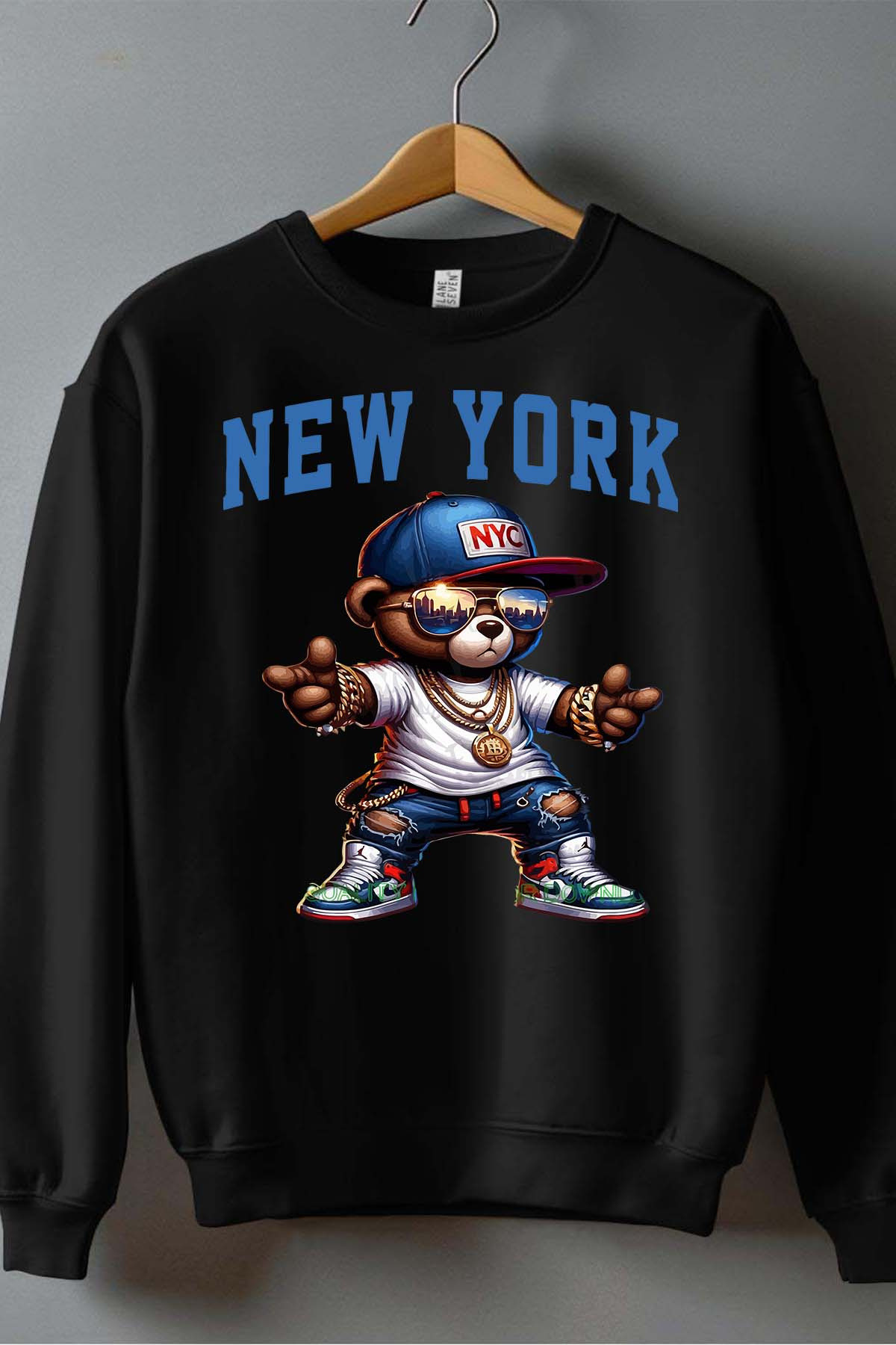 Grossiste I.A.L.D FRANCE - Ours new york - Sweat Col Rond Garçon - Blanc