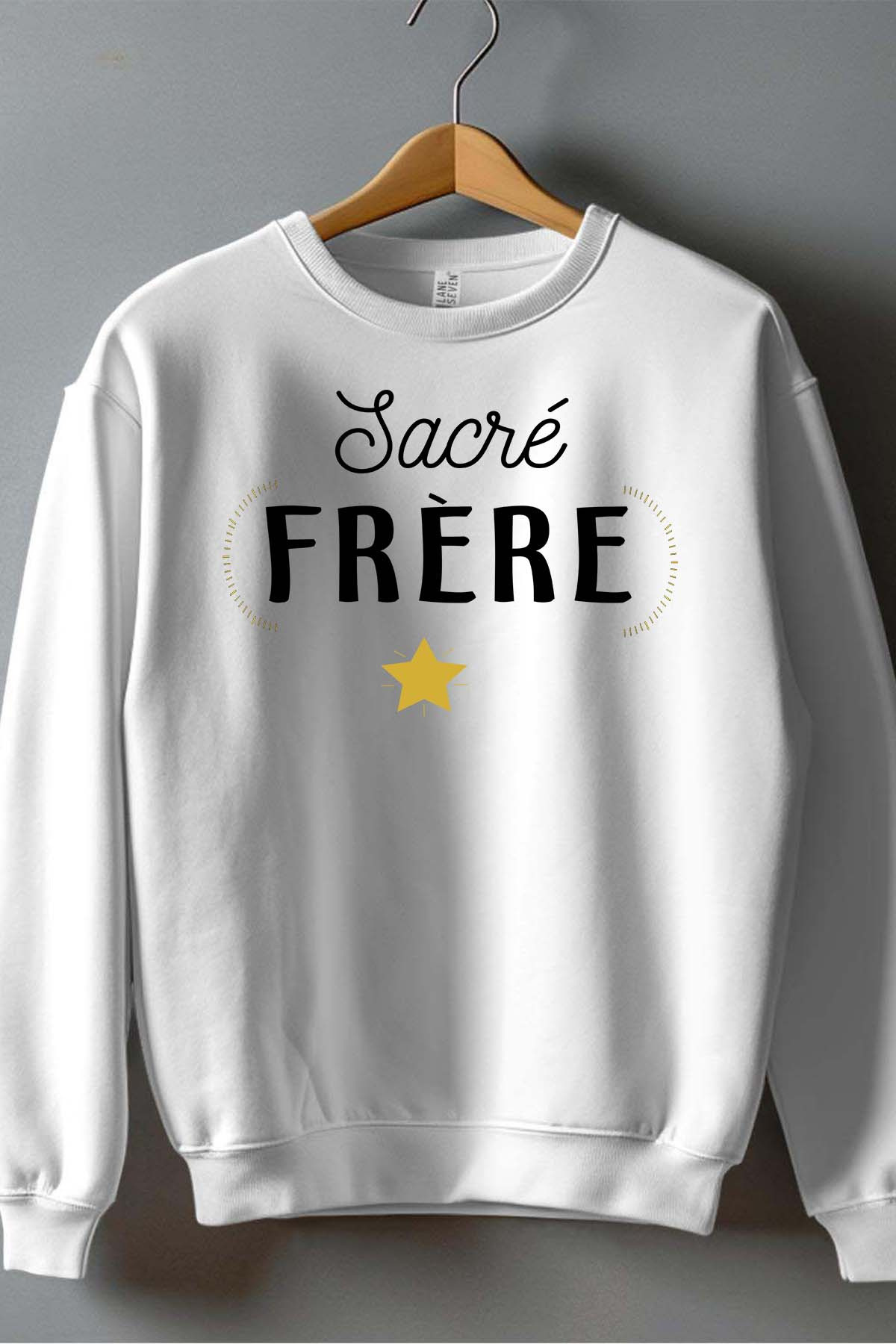 Grossiste I.A.L.D FRANCE - Sacré frere - Sweat Col Rond Garçon - Blanc