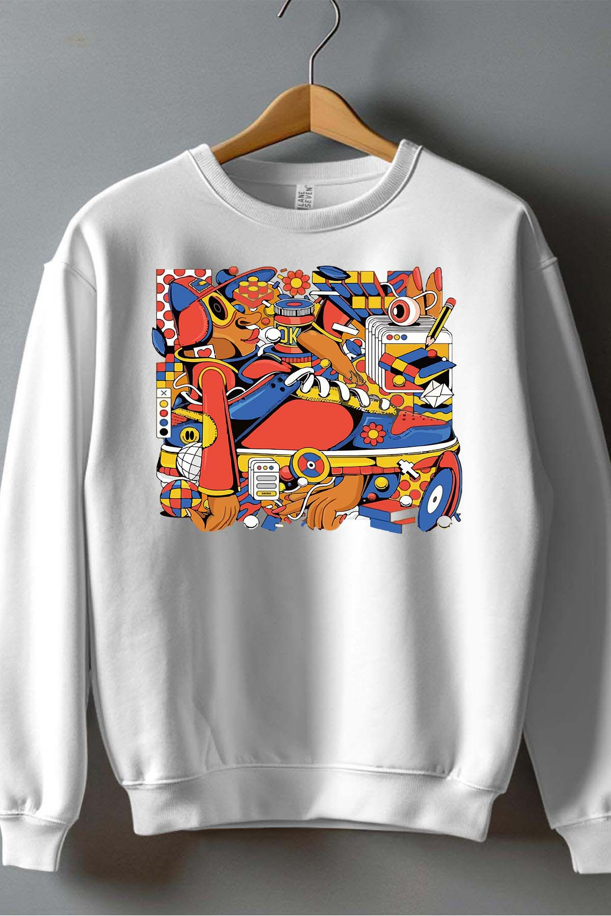 Grossiste I.A.L.D FRANCE - Shoes colormulti - Sweat Col Rond Garçon - Blanc