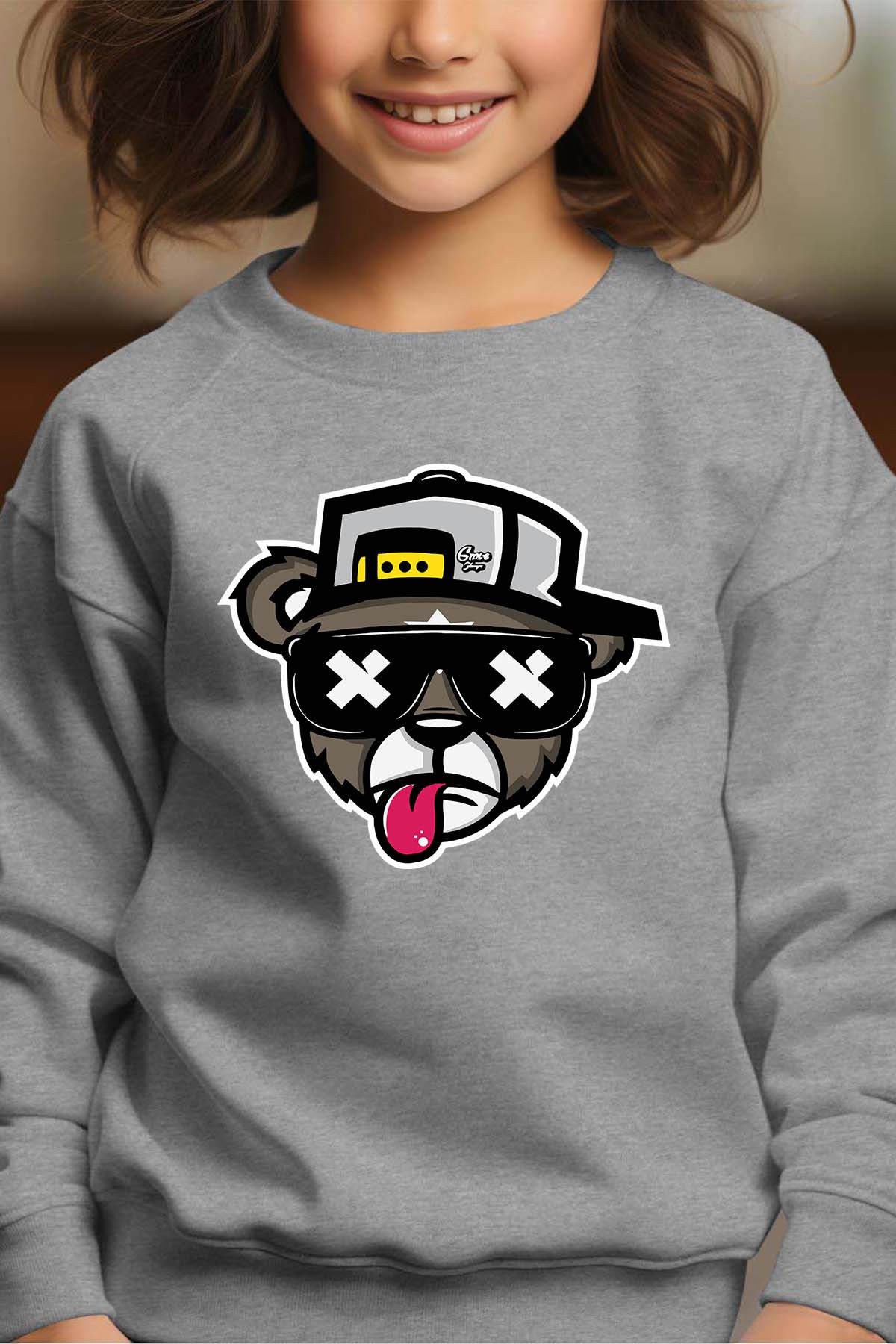 Großhändler I.A.L.D FRANCE - Bear cool - Rundhals-Sweatshirt für Mädchen