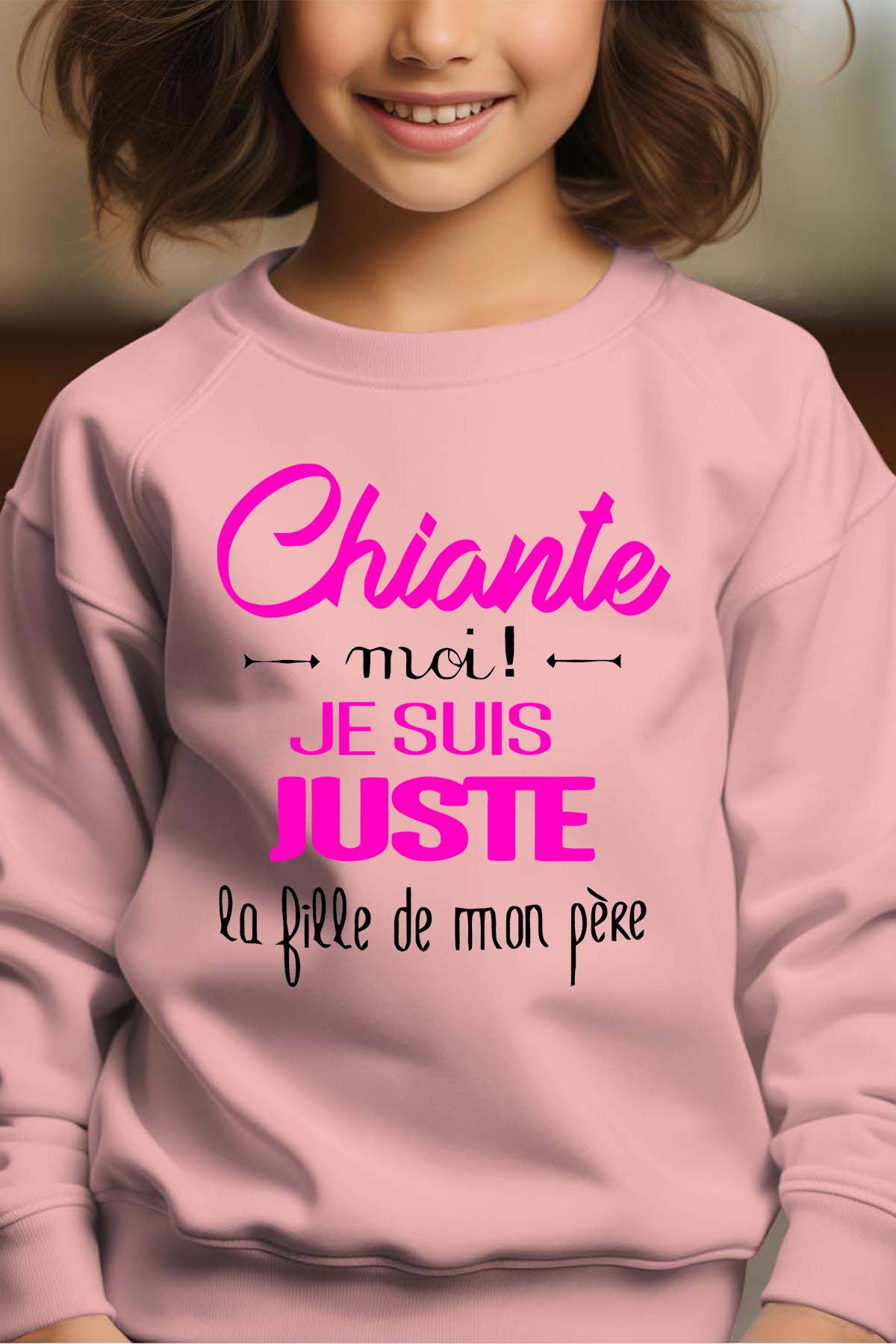 Wholesaler I.A.L.D FRANCE - Chiante fille mon père - Girl's Round Neck Sweatshirt
