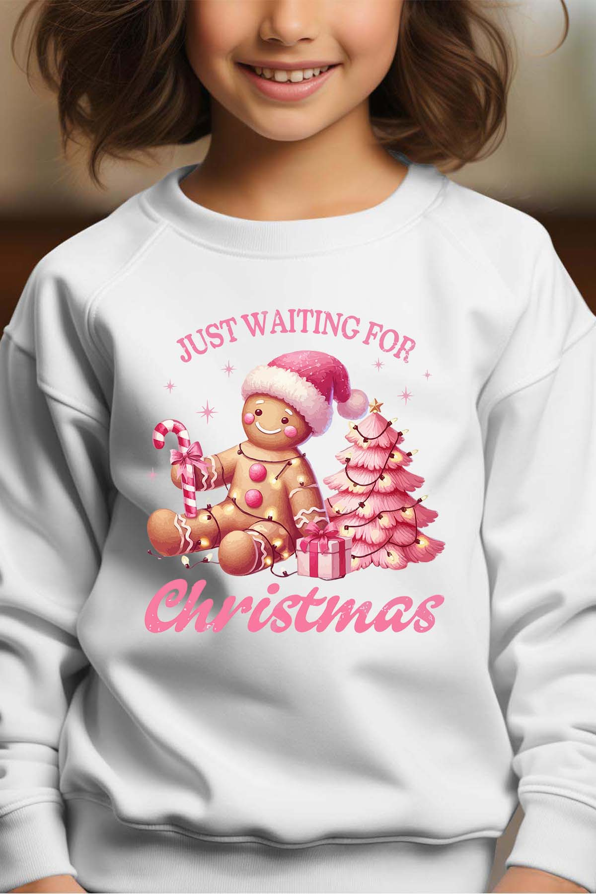 Mayorista I.A.L.D FRANCE - Waiting Pink Xmas - Sudadera Cuello Redondo Niña