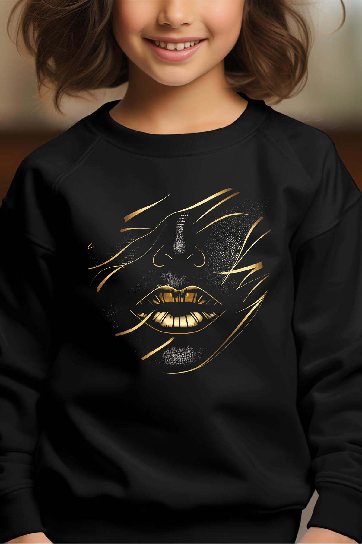 Großhändler I.A.L.D FRANCE - Gold Levre – Rundhals-Sweatshirt für Mädchen