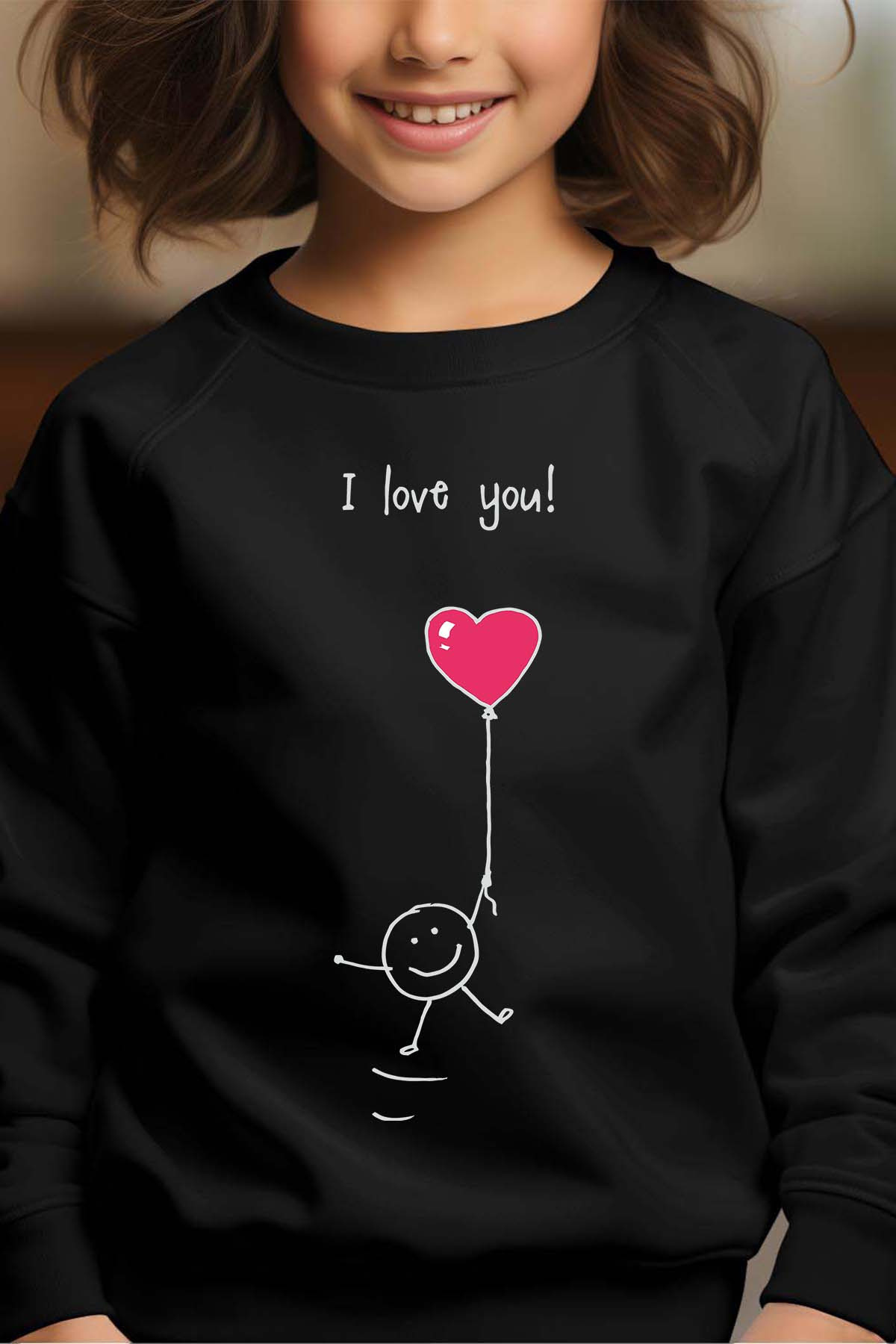 Grossiste I.A.L.D FRANCE - Mr love you - Sweat Col Rond Fille