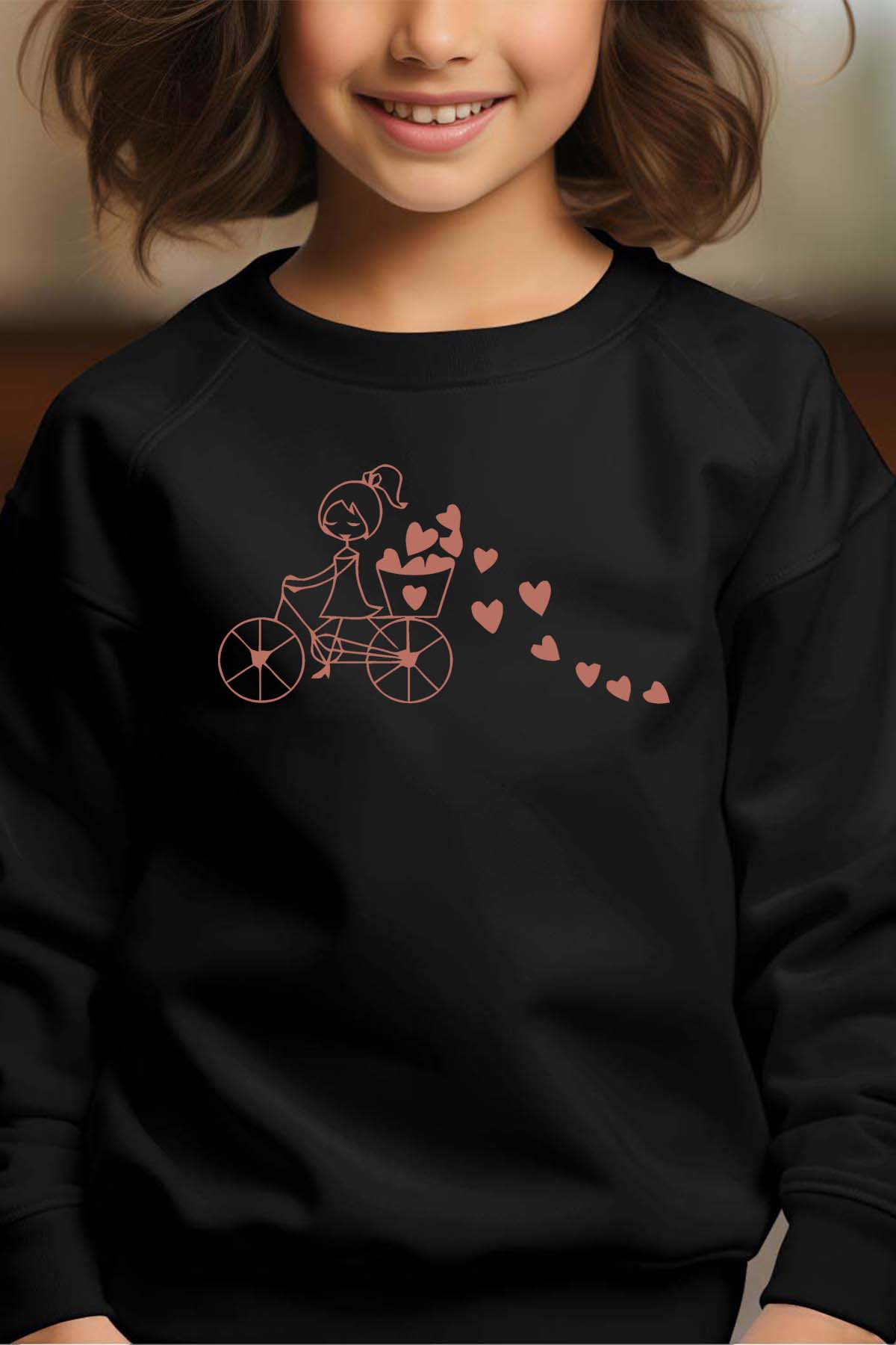 Großhändler I.A.L.D FRANCE - Velo Coeur – Rundhals-Sweatshirt für Mädchen