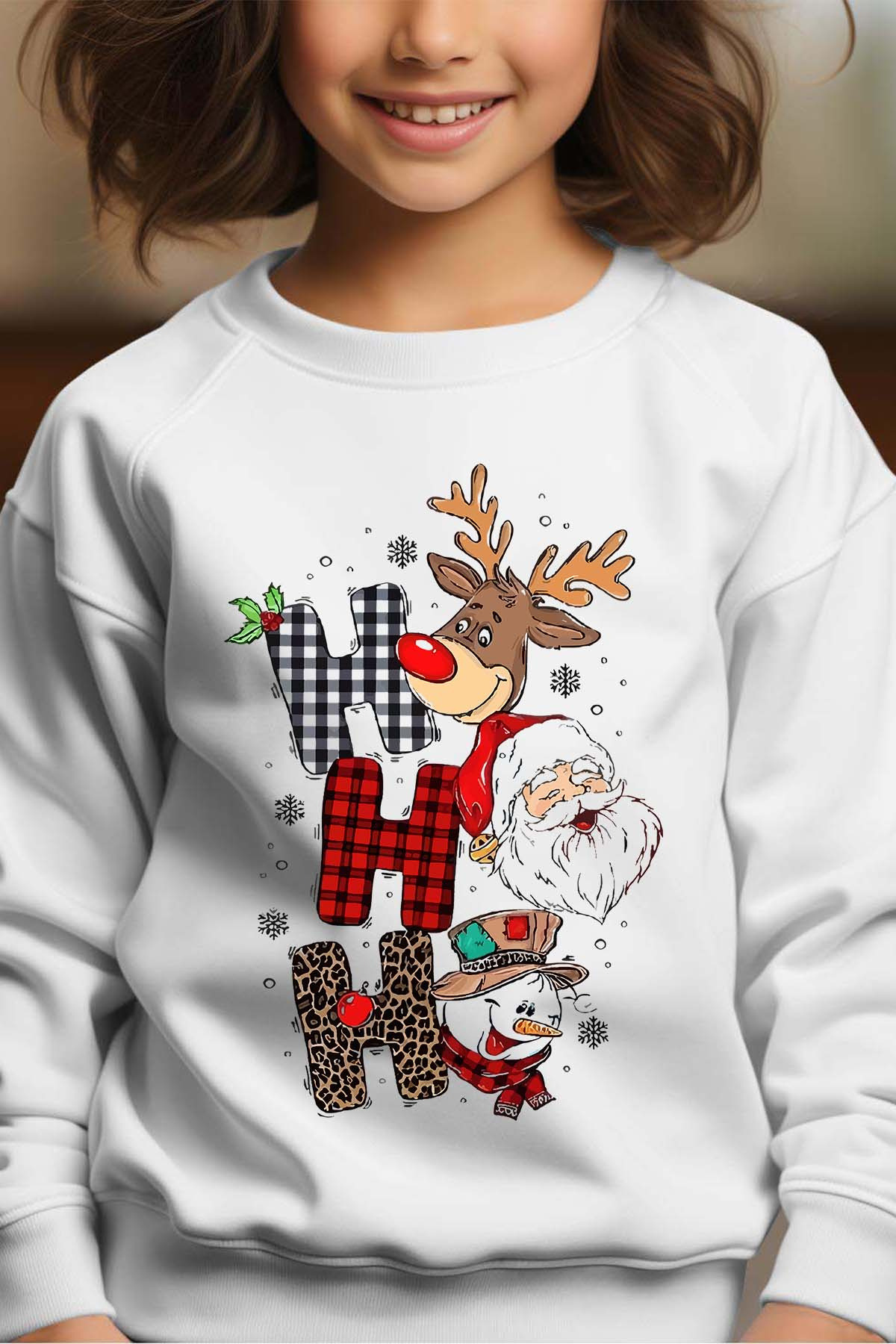 Wholesaler I.A.L.D FRANCE - Ho ho ho Noel - Girl's Round Neck Sweatshirt