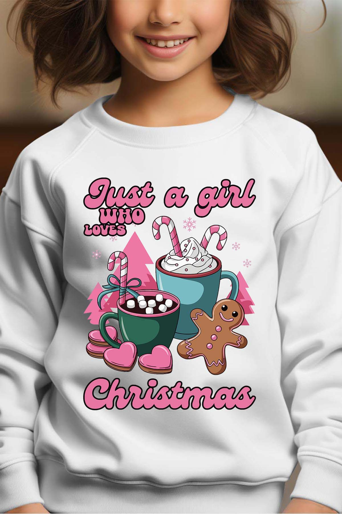 Wholesaler I.A.L.D FRANCE - Just a Girl Xmas - Girl's Round Neck Sweatshirt