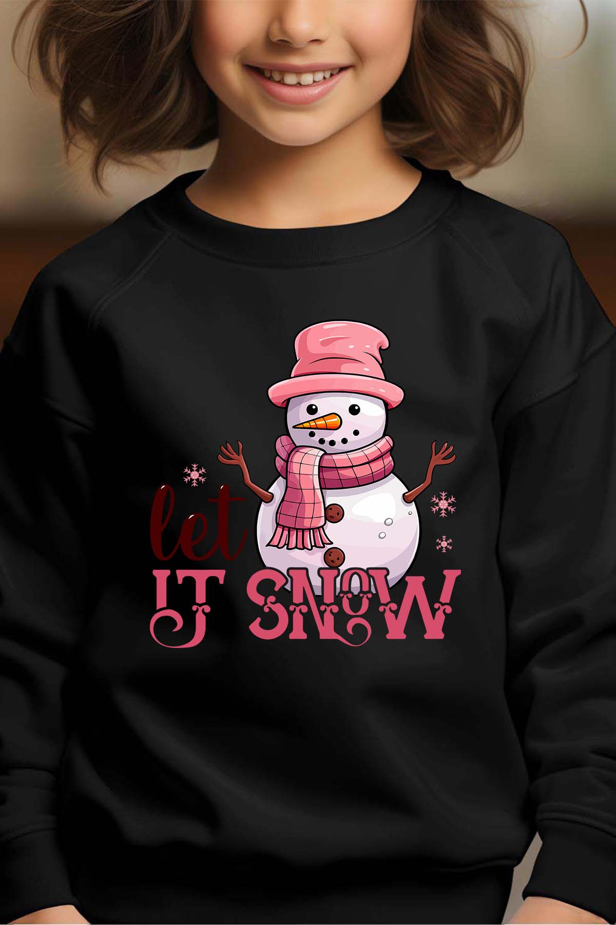 Wholesaler I.A.L.D FRANCE - Snow bonhomme - Girl's Round Neck Sweatshirt