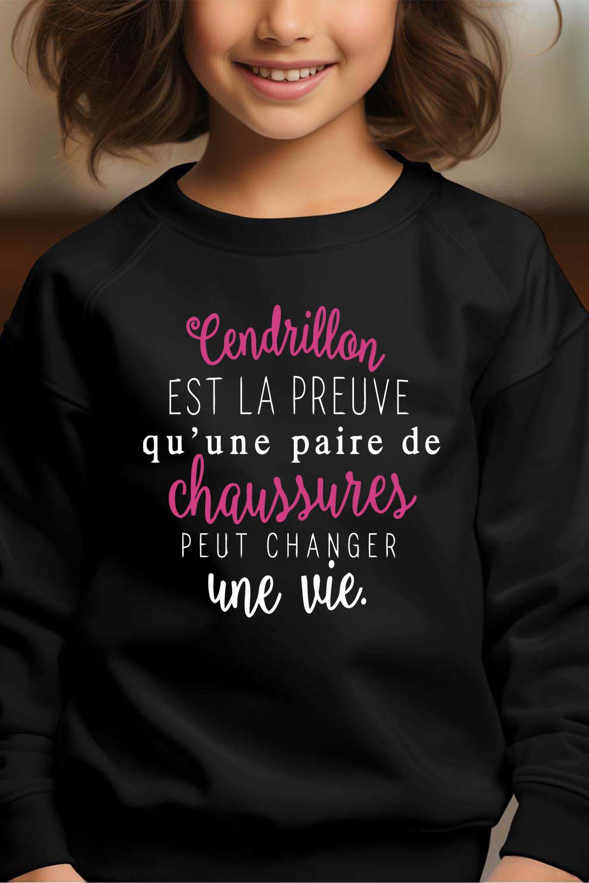 Grossiste I.A.L.D FRANCE - Cendrillon chaussure - Sweat Col Rond Fille