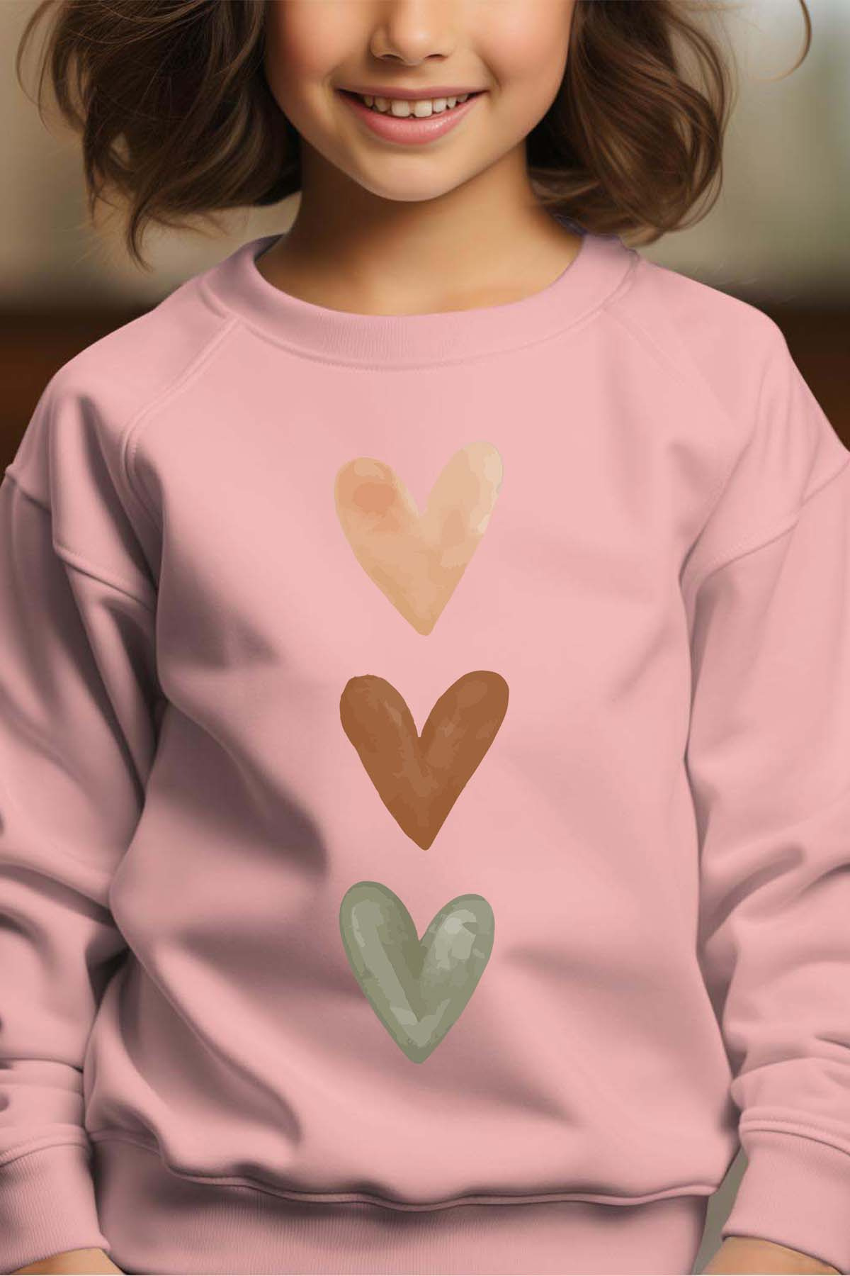 Grossiste I.A.L.D FRANCE - Heart paint - Sweat Col Rond Fille