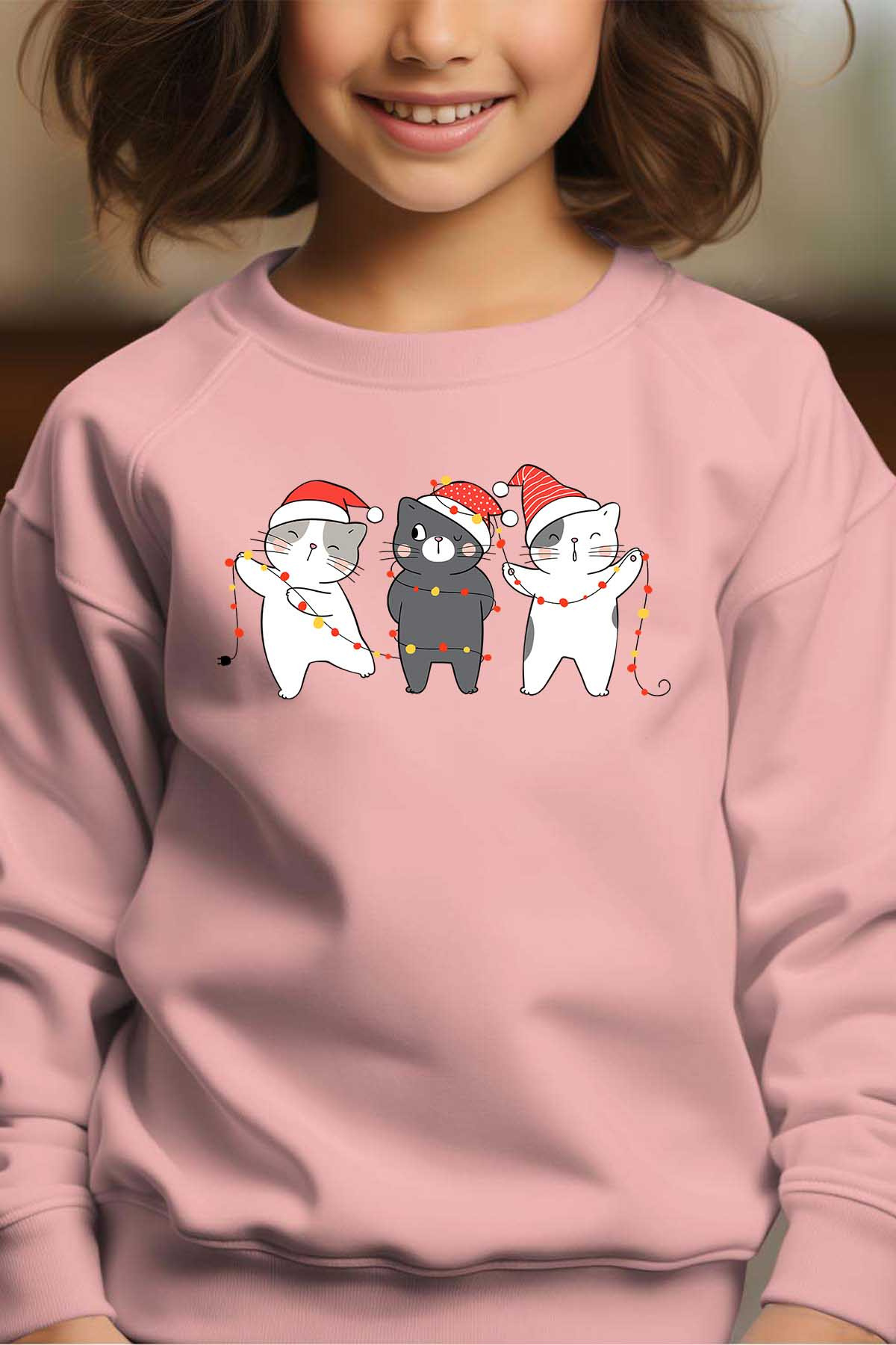 Wholesaler I.A.L.D FRANCE - Catmas with light - Crewneck sweatshirt Girl