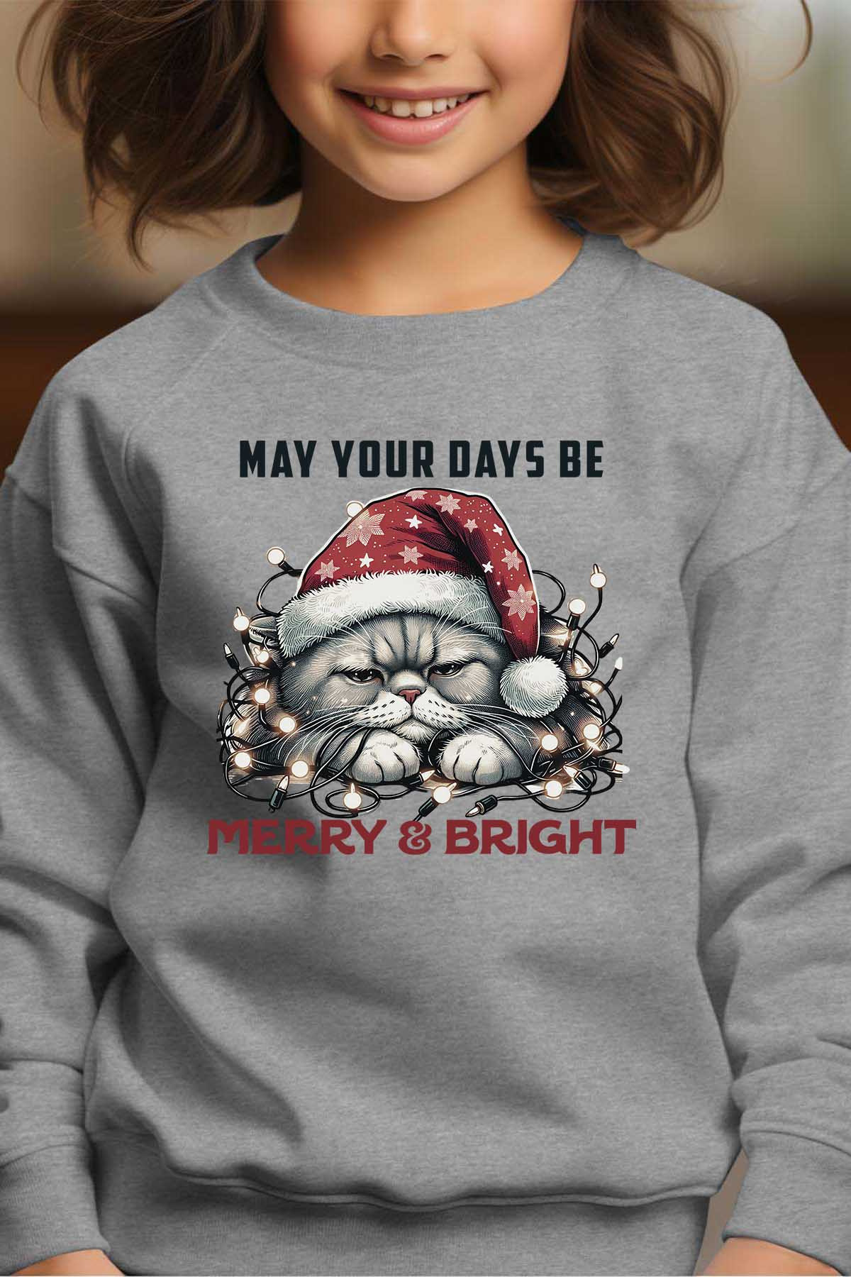 Grossiste I.A.L.D FRANCE - Your day cat - Sweat Col Rond Fille