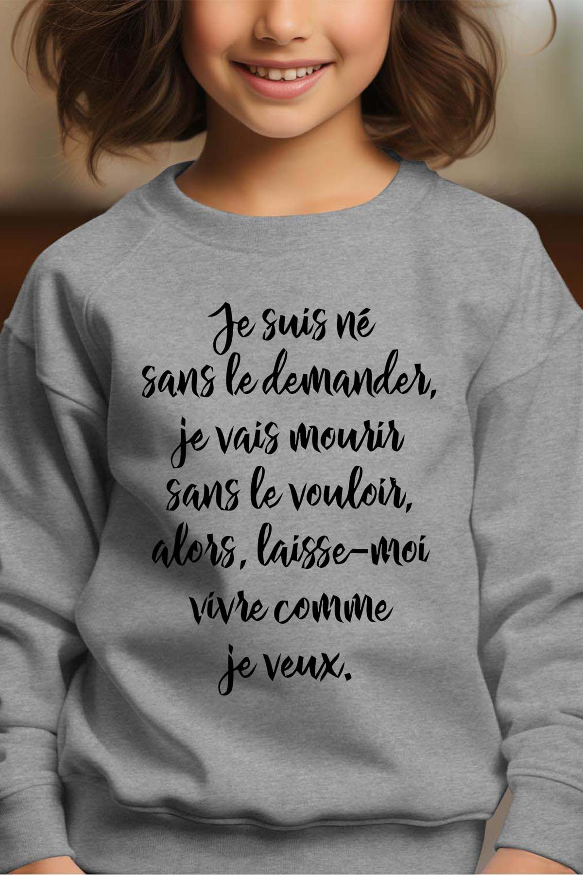Grossiste I.A.L.D FRANCE - Né sans demander - Sweat Col Rond Fille
