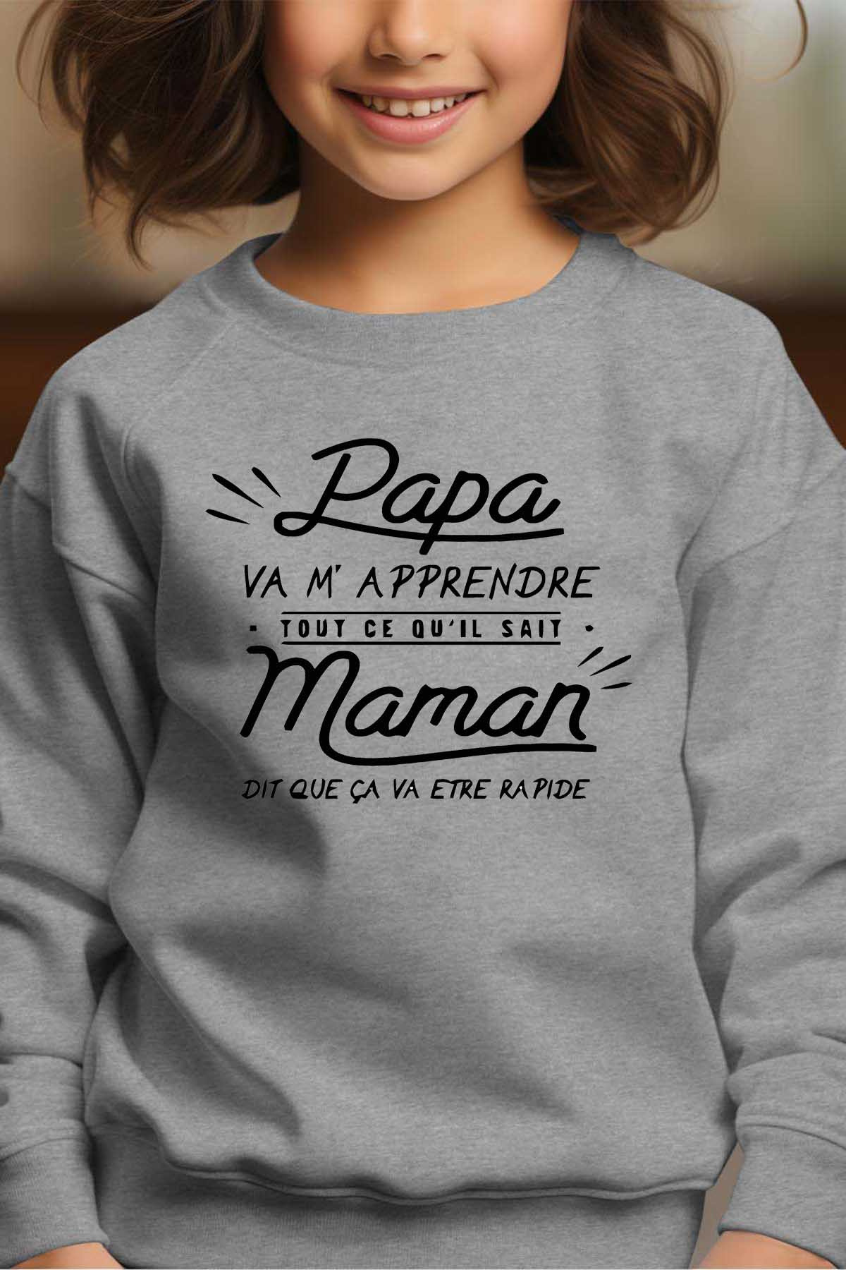 Mayorista I.A.L.D FRANCE - Papá enséñame - Sudadera de cuello redondo para niña