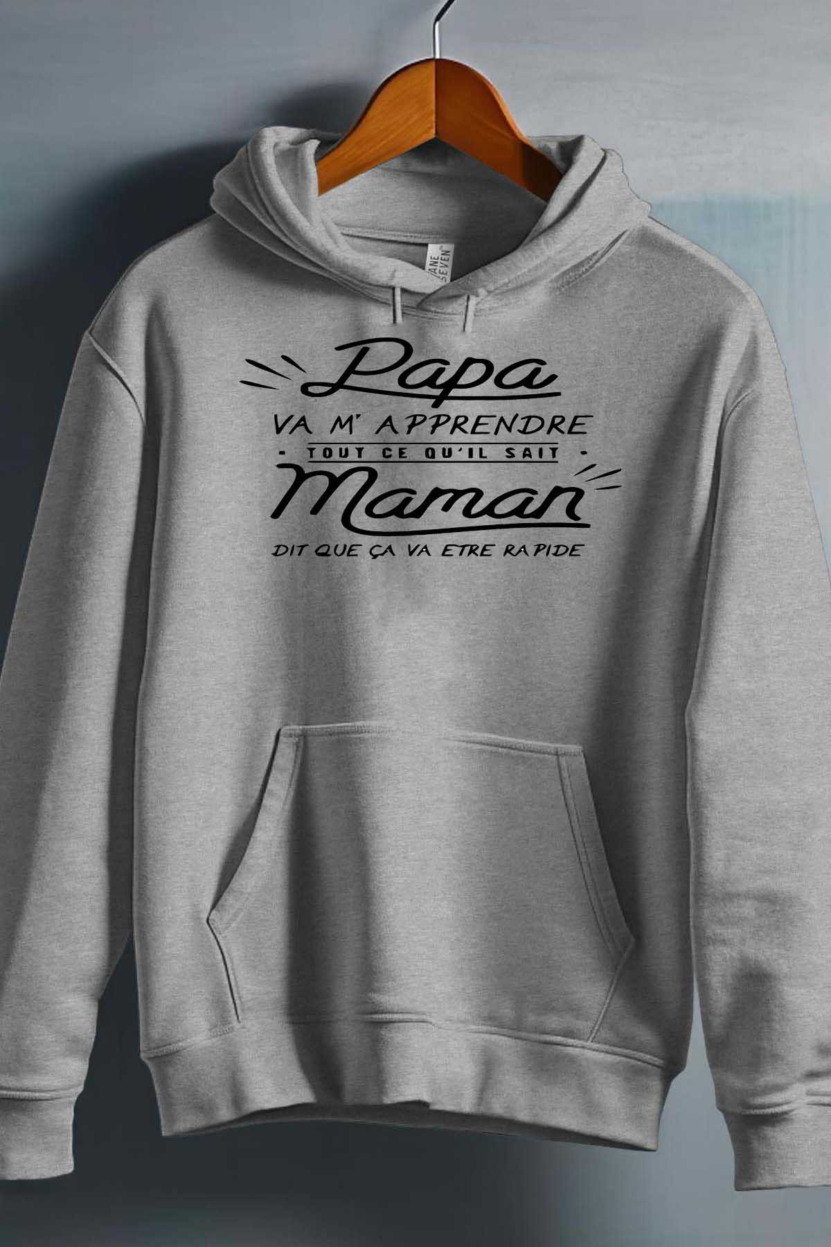 Grossiste I.A.L.D FRANCE - Papa m'apprendre - Sweat Capuche Garçon