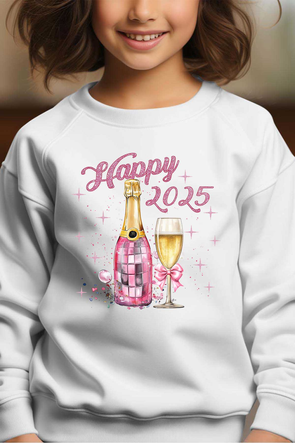 Grossiste I.A.L.D FRANCE - Happy25 - Sweat Col Rond Fille