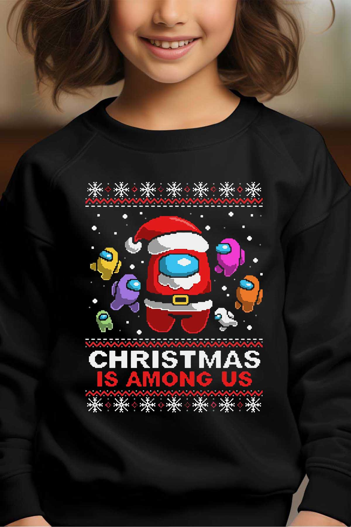 Grossiste I.A.L.D FRANCE - Among xmas - Sweat Col Rond Fille