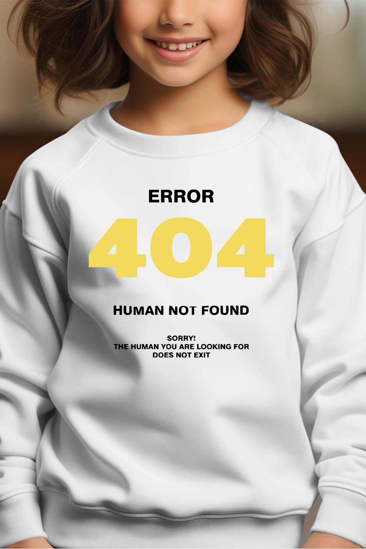Mayorista I.A.L.D FRANCE - Error 404 humano - Sudadera Cuello Redondo Niña