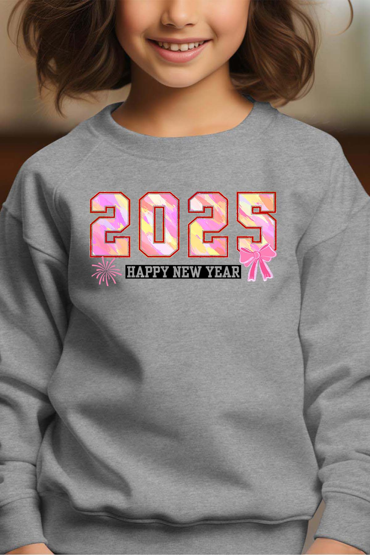Mayorista I.A.L.D FRANCE - Happy New Year25 - Sudadera de cuello redondo para niña