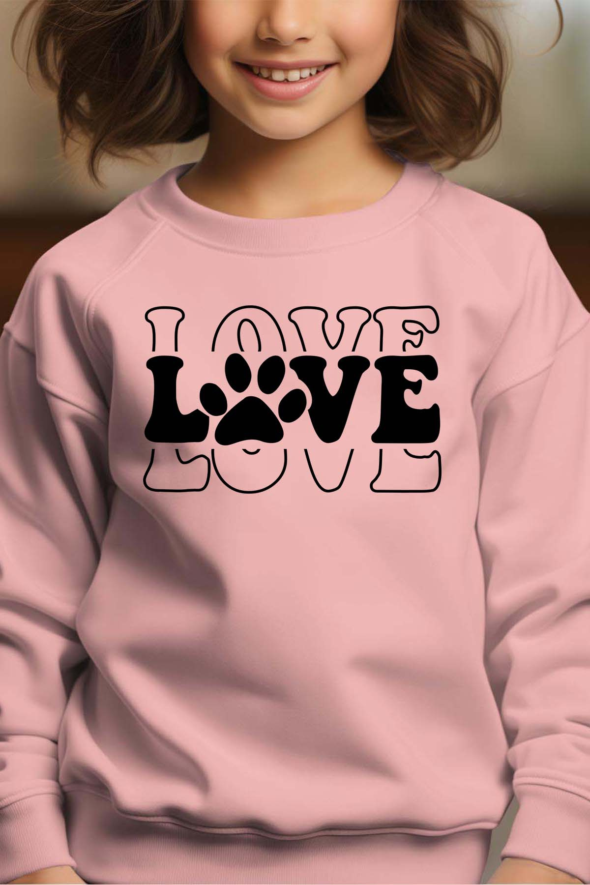 Grossiste I.A.L.D FRANCE - Paw Prin Love - Sweat Col Rond Fille