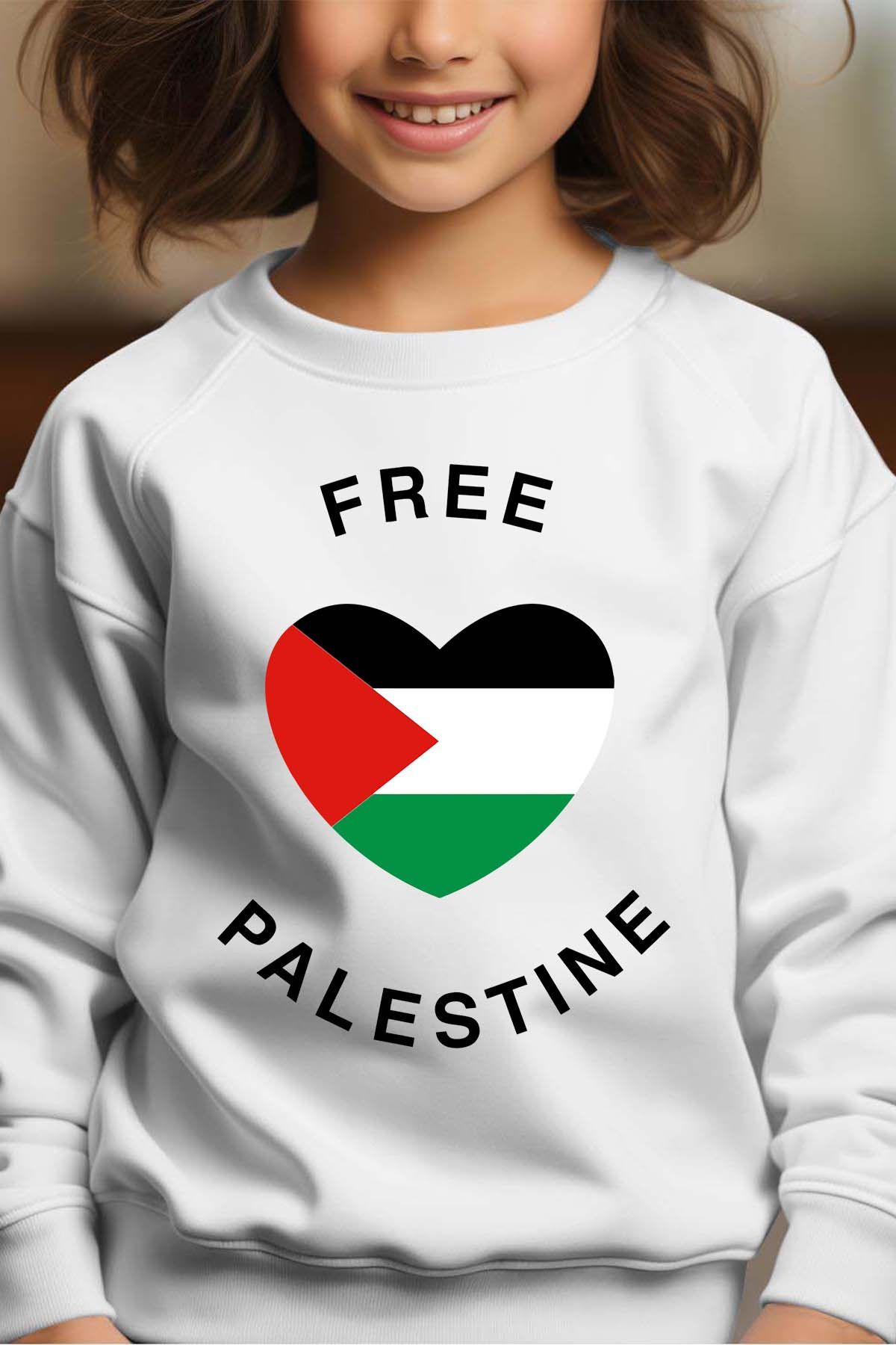 Grossista I.A.L.D FRANCE - Palestina libera - Felpa girocollo per ragazze