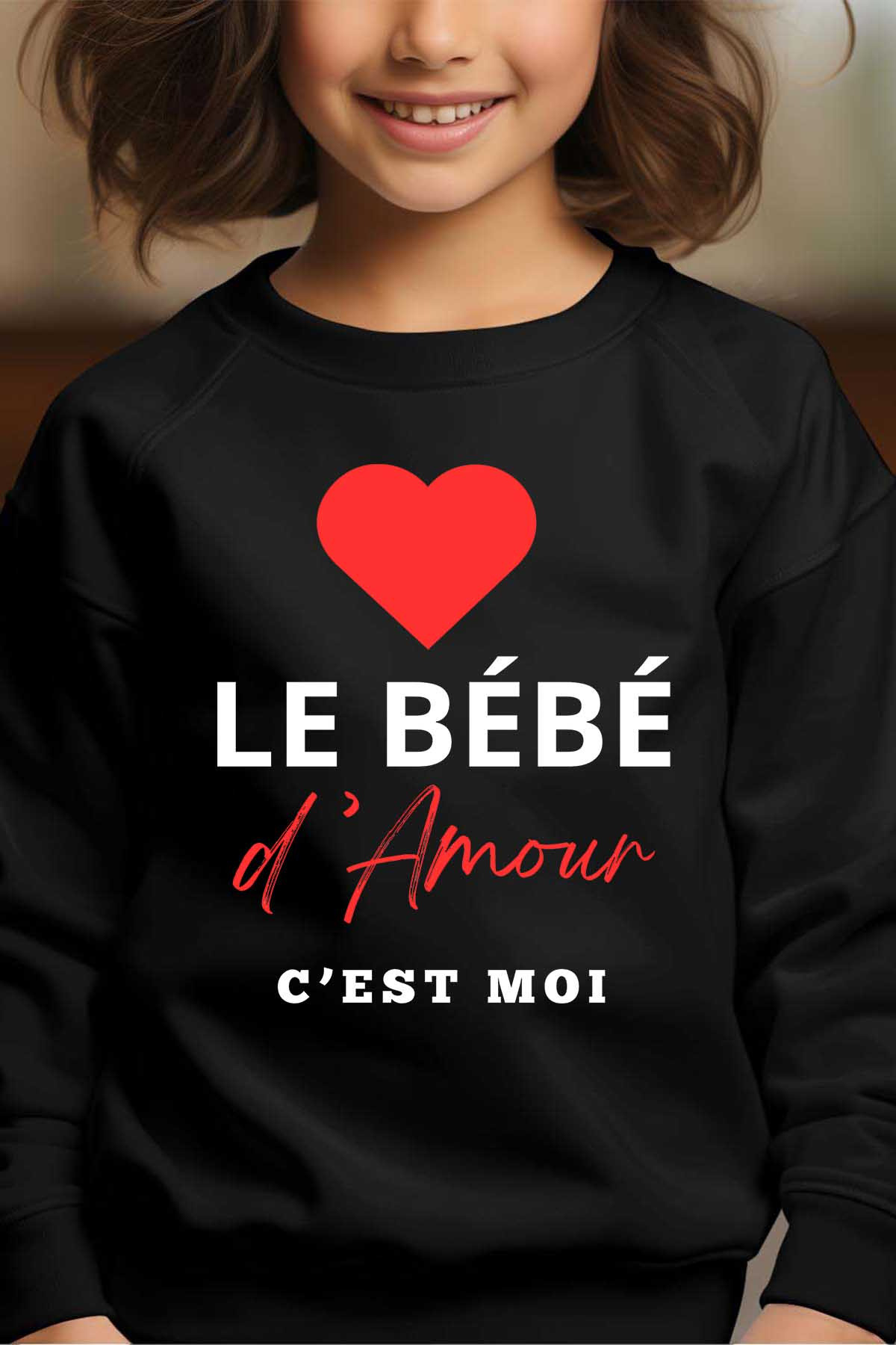 Grossiste I.A.L.D FRANCE - Le bb amour - Sweat Col Rond Fille