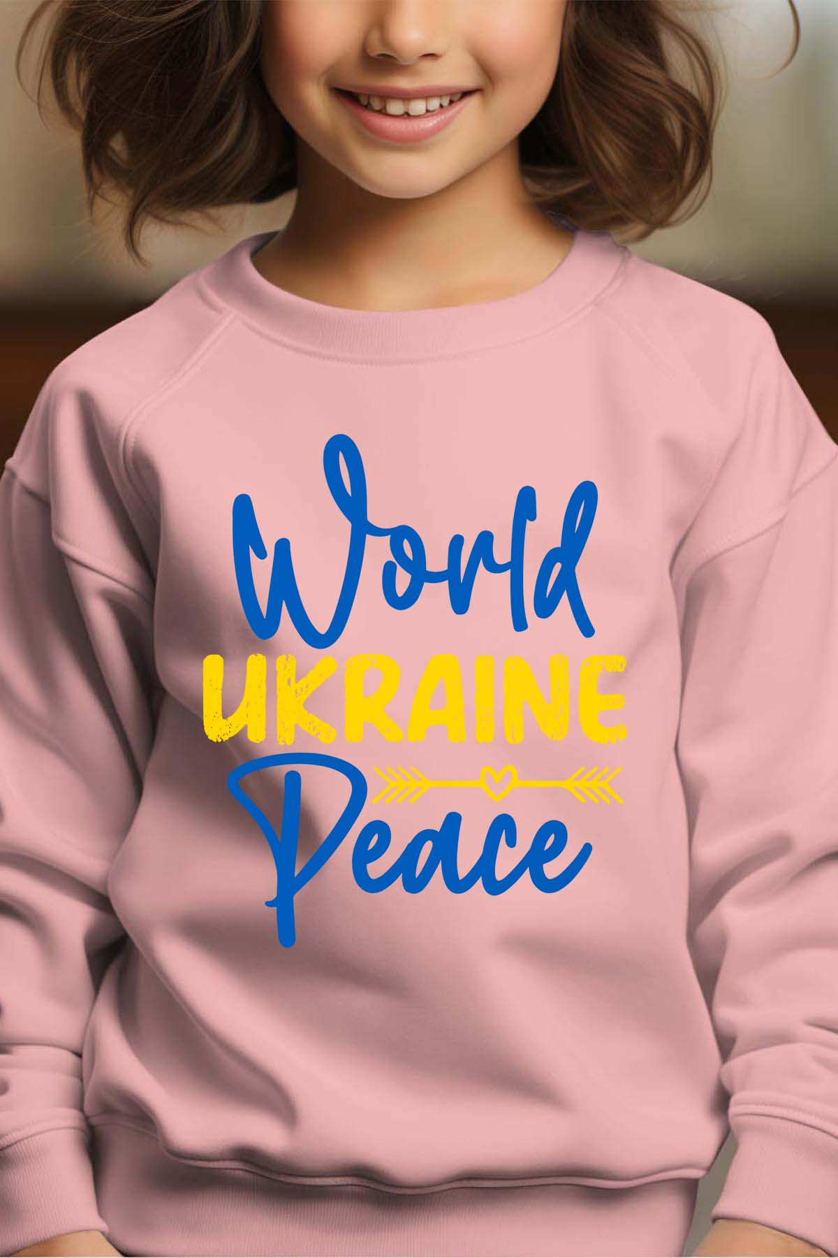 Grossiste I.A.L.D FRANCE - Peace Ukraine - Sweat Col Rond Fille