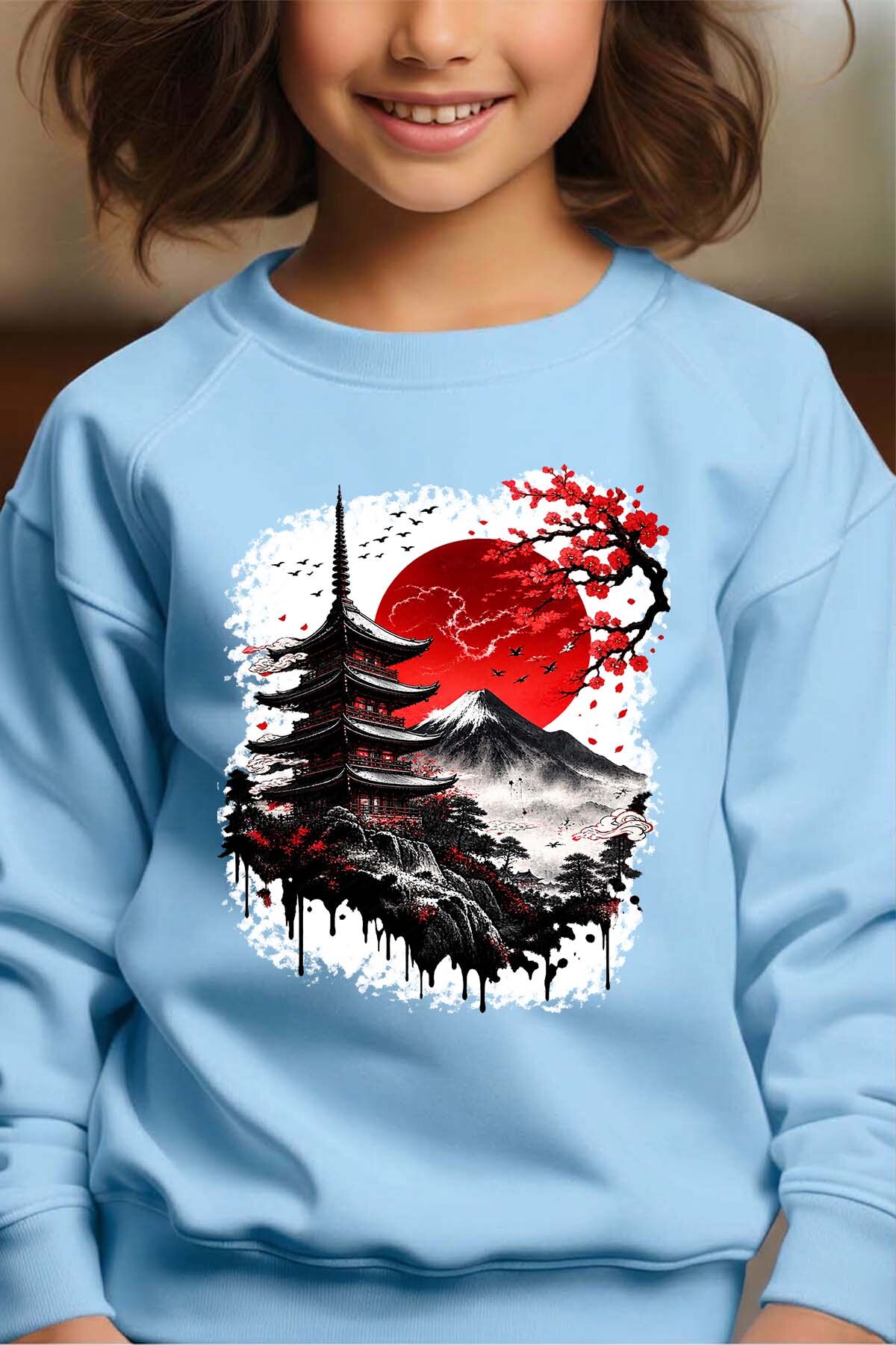 Wholesaler I.A.L.D FRANCE - Red Sun sakura - Crewneck sweatshirt Girl