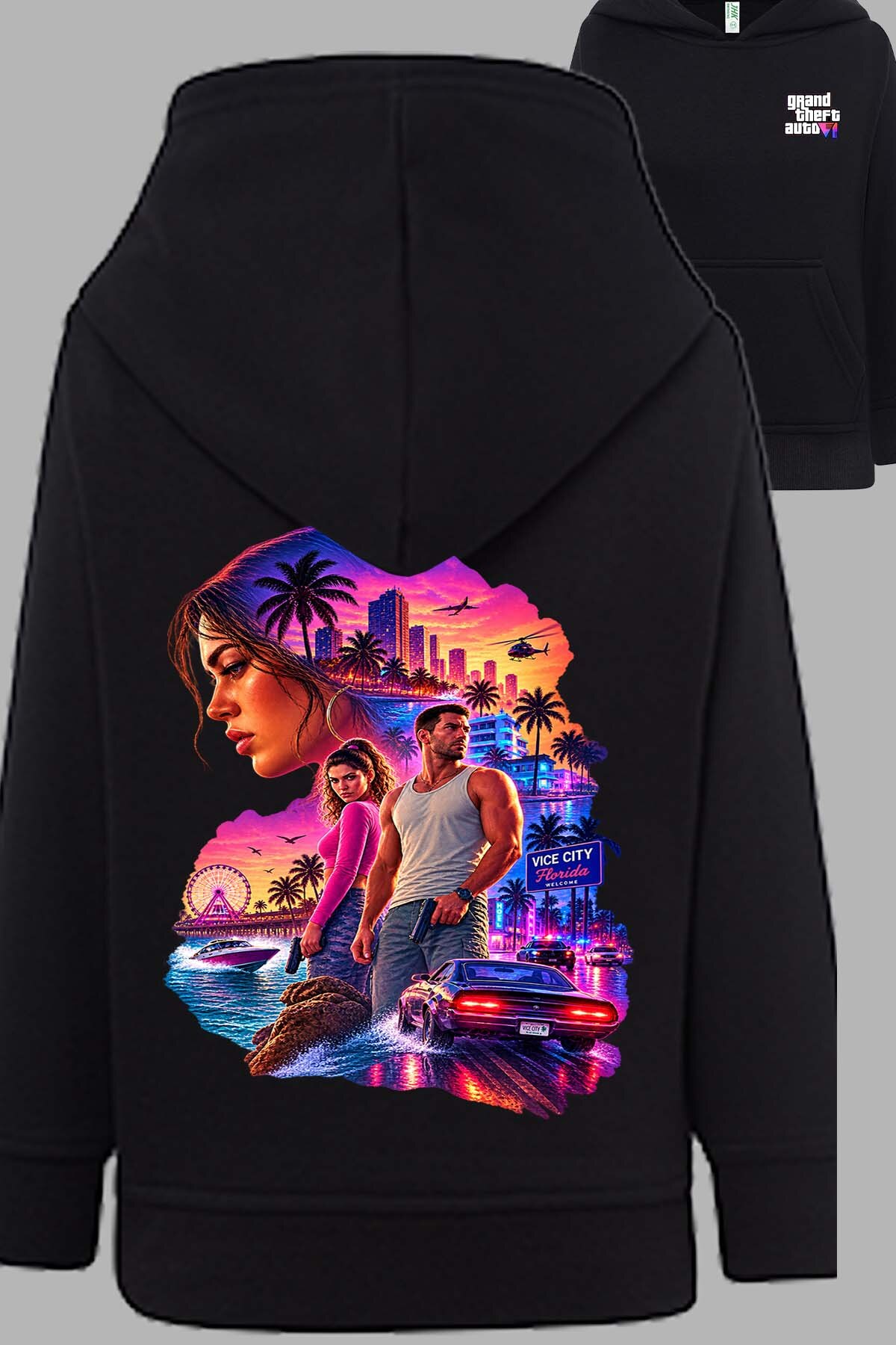 Grossiste I.A.L.D FRANCE - Visage GTheft Auto - Sweat Capuche Garçon