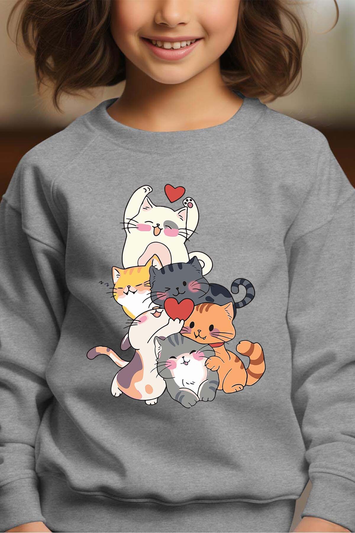 Mayorista I.A.L.D FRANCE - Alegría de gato - Sudadera con cuello redondo Niña