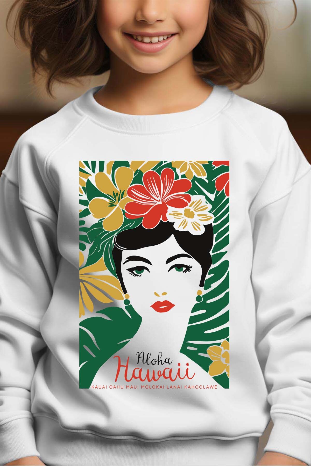 Grossiste I.A.L.D FRANCE - Tropical Hawaï - Sweat Col Rond Fille