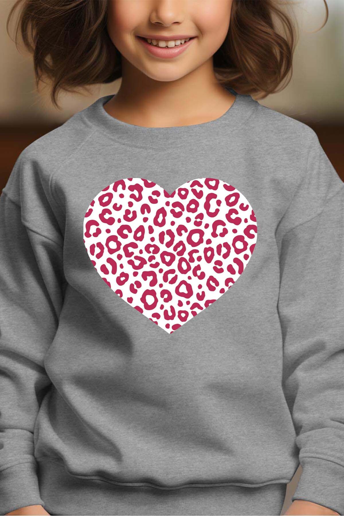 Grossiste I.A.L.D FRANCE - Leopard heart - Sweat Col Rond Fille