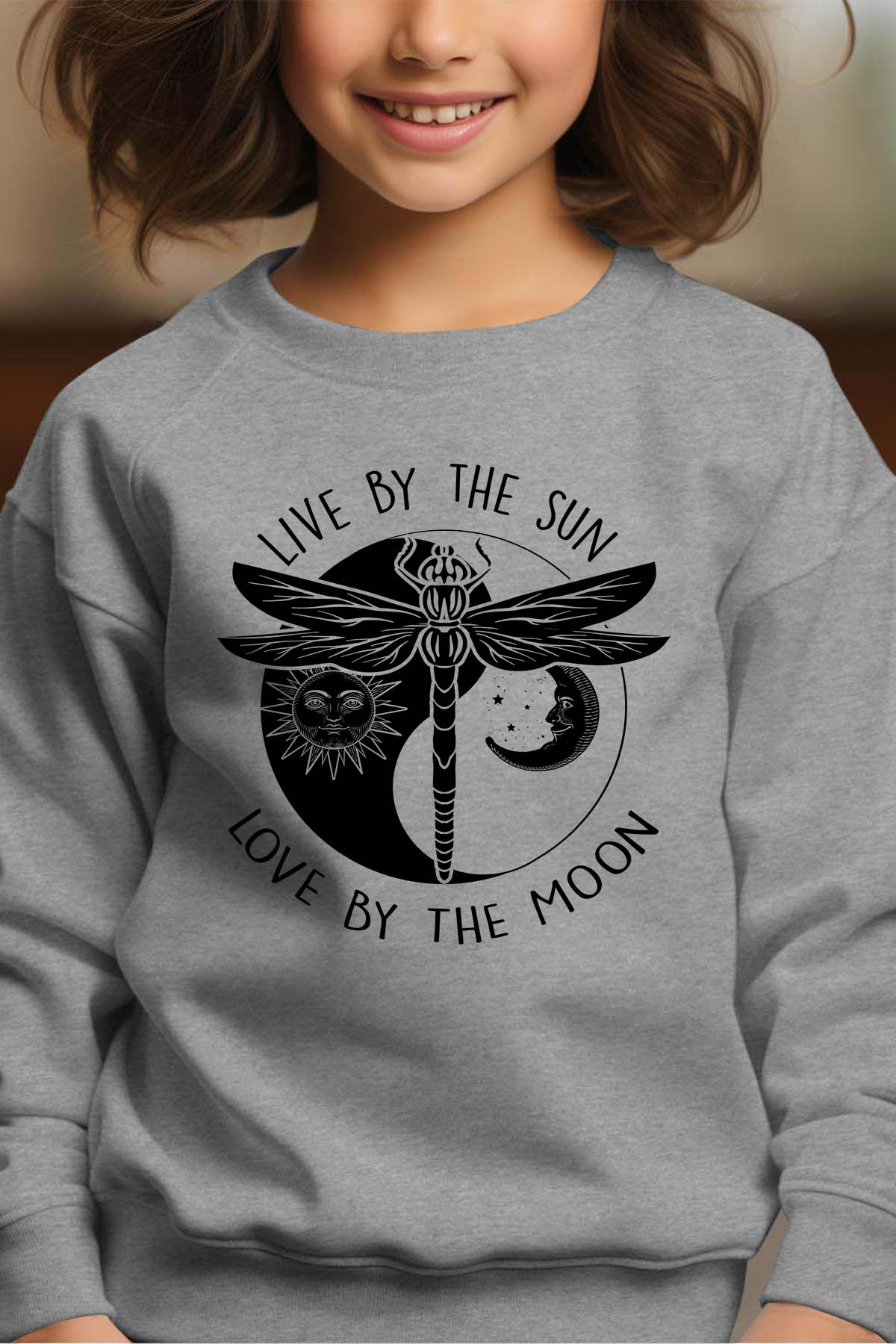 Großhändler I.A.L.D FRANCE - Libelleliebe - runde Mädchen Mädchen Sweatshirt