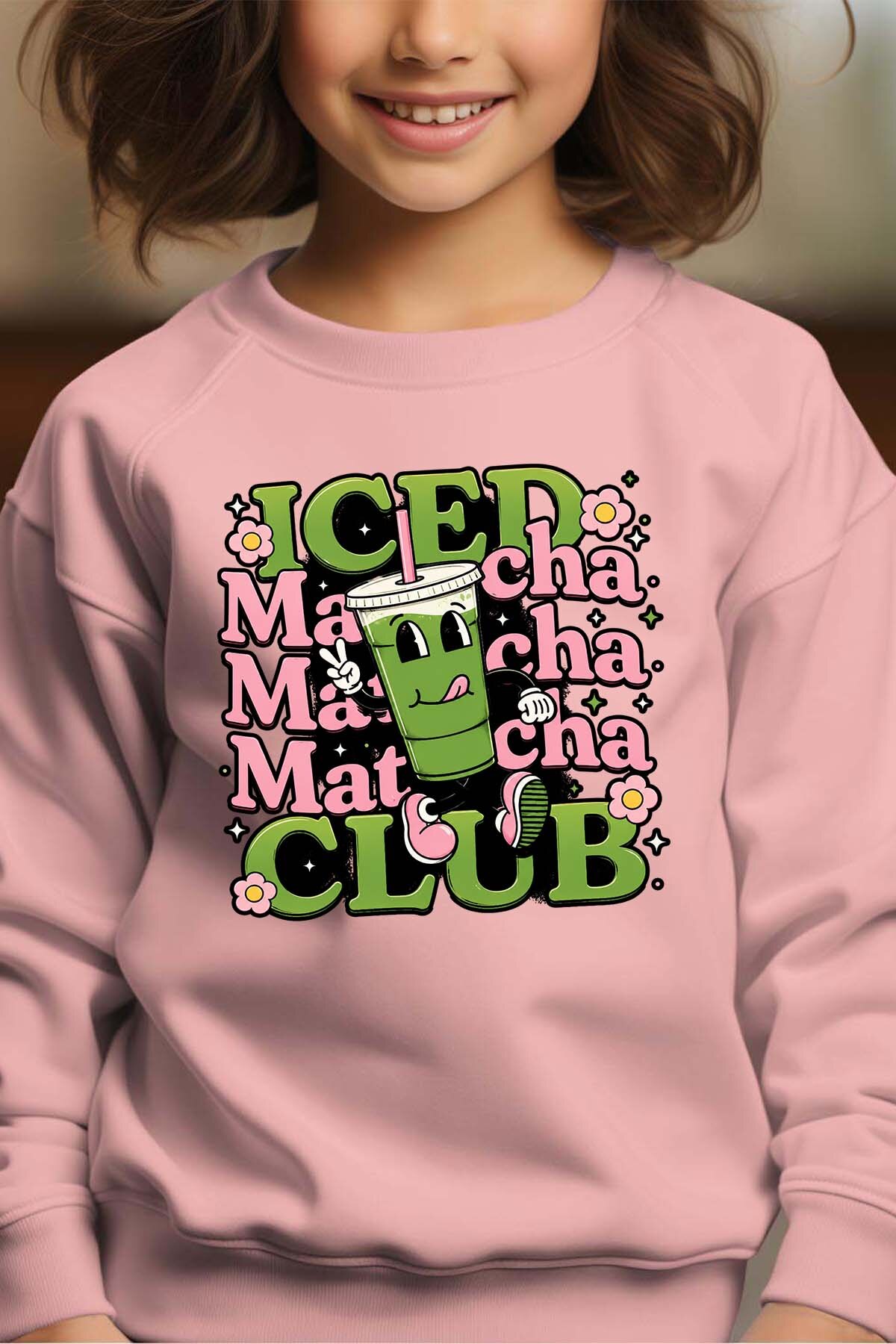 Grossiste I.A.L.D FRANCE - Iced matcha club - Sweat Col Rond Fille