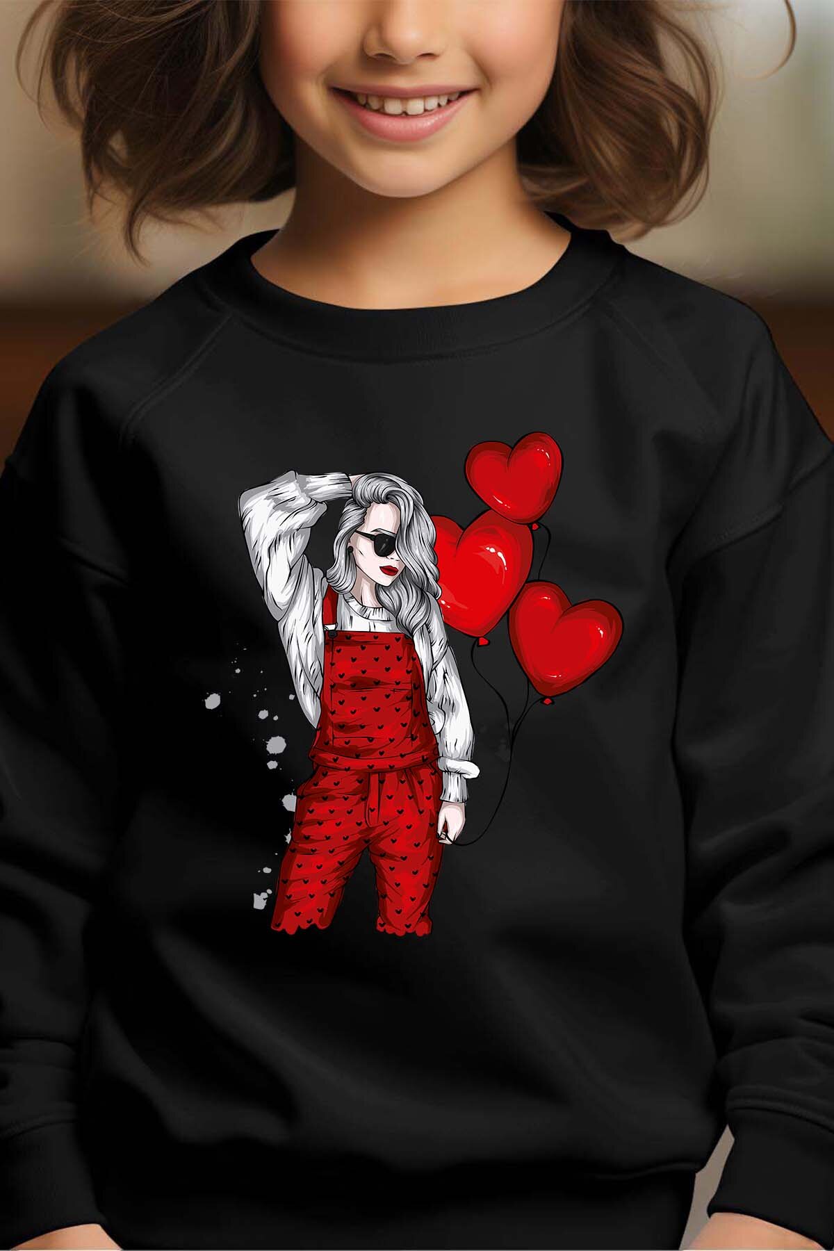 Mayorista I.A.L.D FRANCE - Peto Rojo - Sudadera con Cuello Redondo Niña