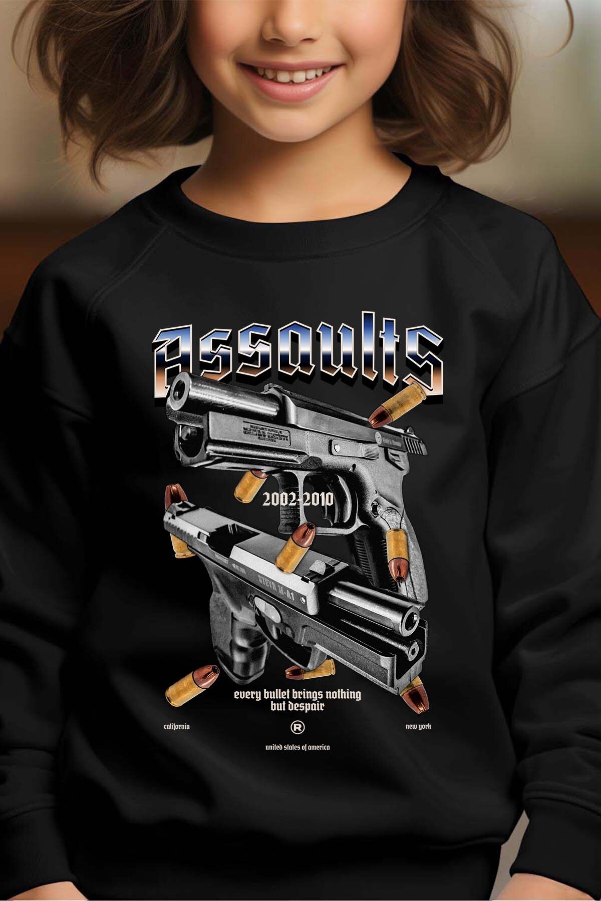 Grossiste I.A.L.D FRANCE - Gun Graphic - Sweat Col Rond Fille