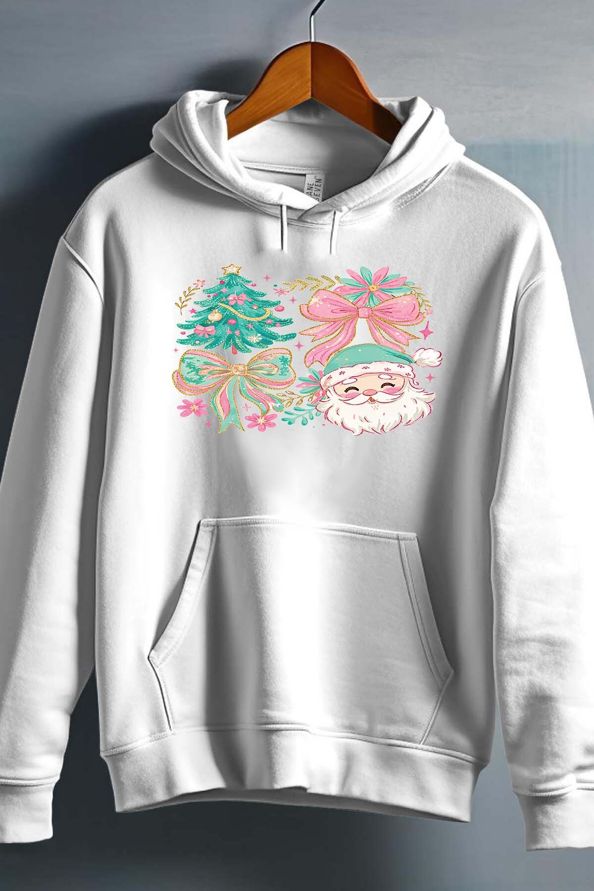 Großhändler I.A.L.D FRANCE - Floraler Preppy-Weihnachtspullover - Kapuzenpullover Mädchen