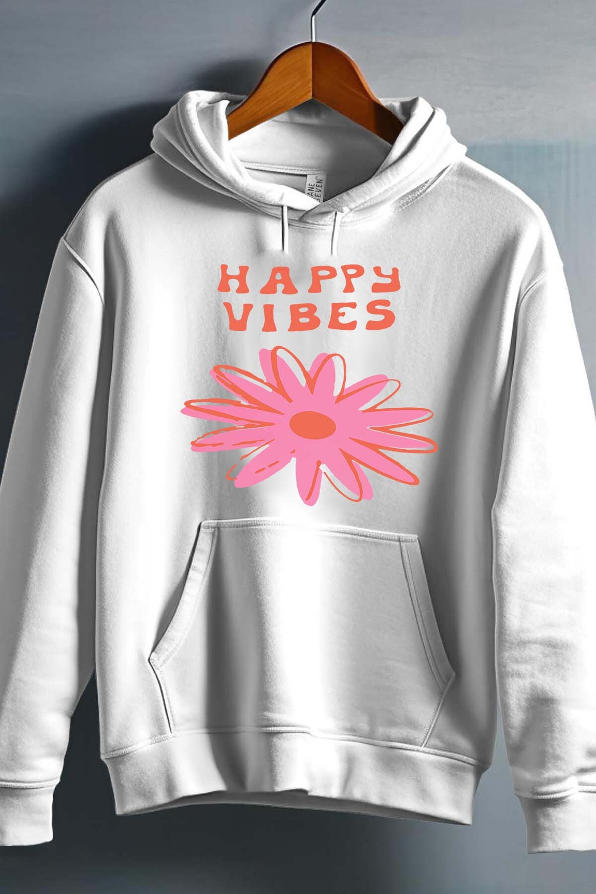 Grossiste I.A.L.D FRANCE - Happy vibes fleur - Sweat Capuche Fille