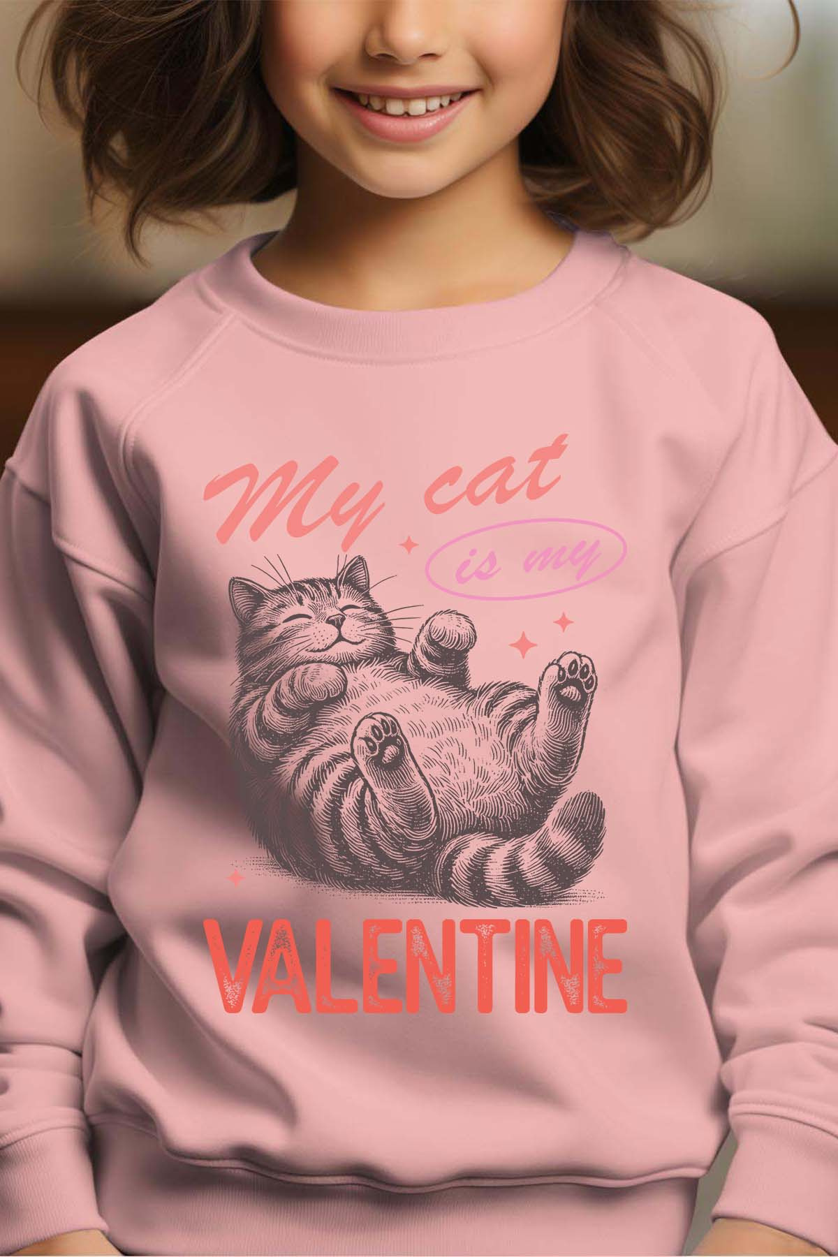 Grossiste I.A.L.D FRANCE - ValentineCat - Sweat Col Rond Fille
