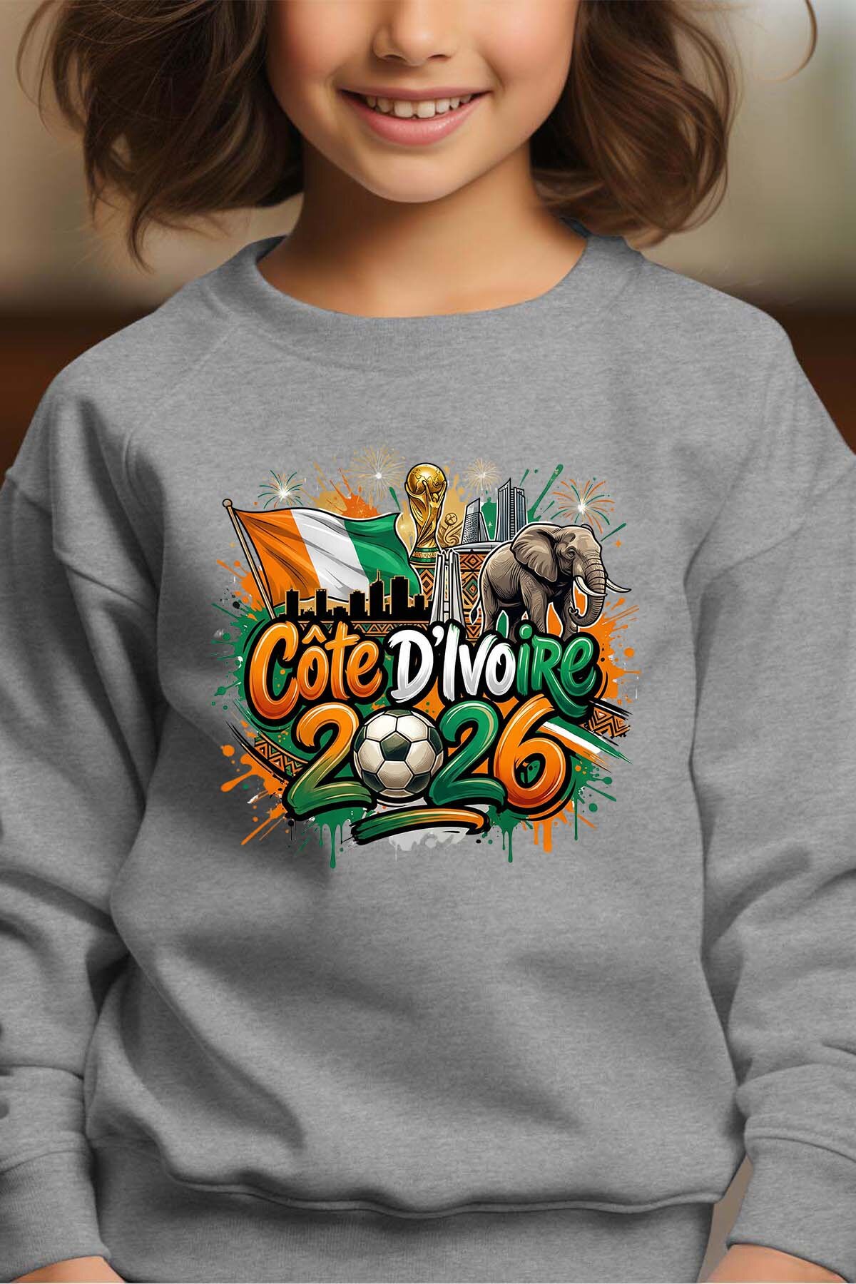 Grossiste I.A.L.D FRANCE - Cdm26 Cote d_ivoire - Sweat Col Rond Fille