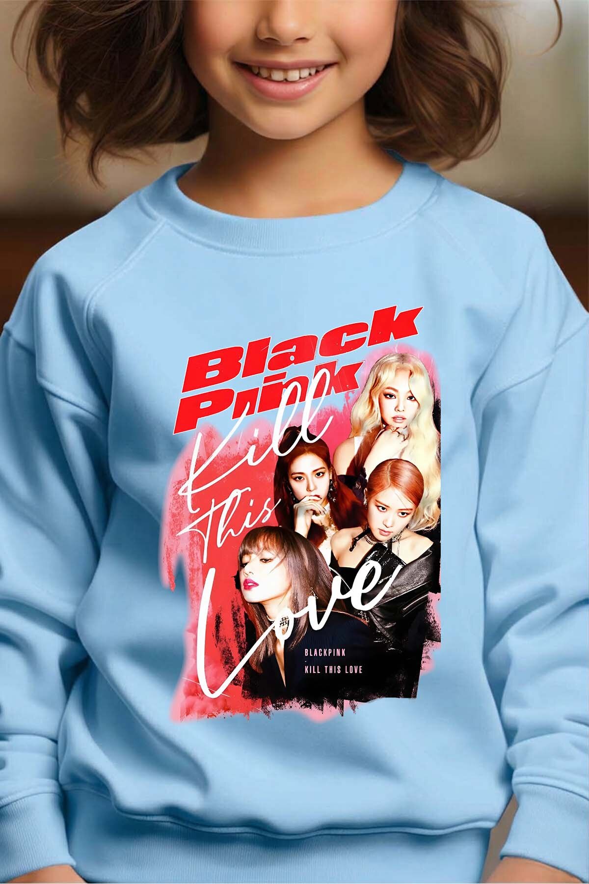 Grossiste I.A.L.D FRANCE - Black pink Bootleg 02 - Sweat Col Rond Fille