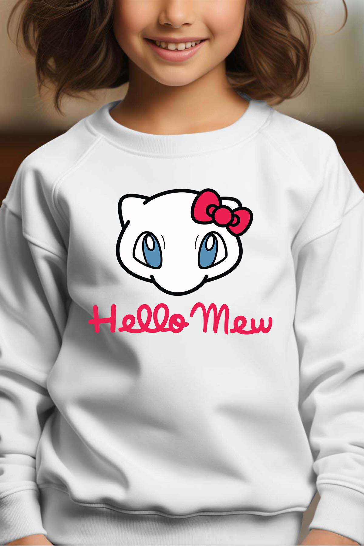 Grossiste I.A.L.D FRANCE - Hello Mew - Sweat Col Rond Fille