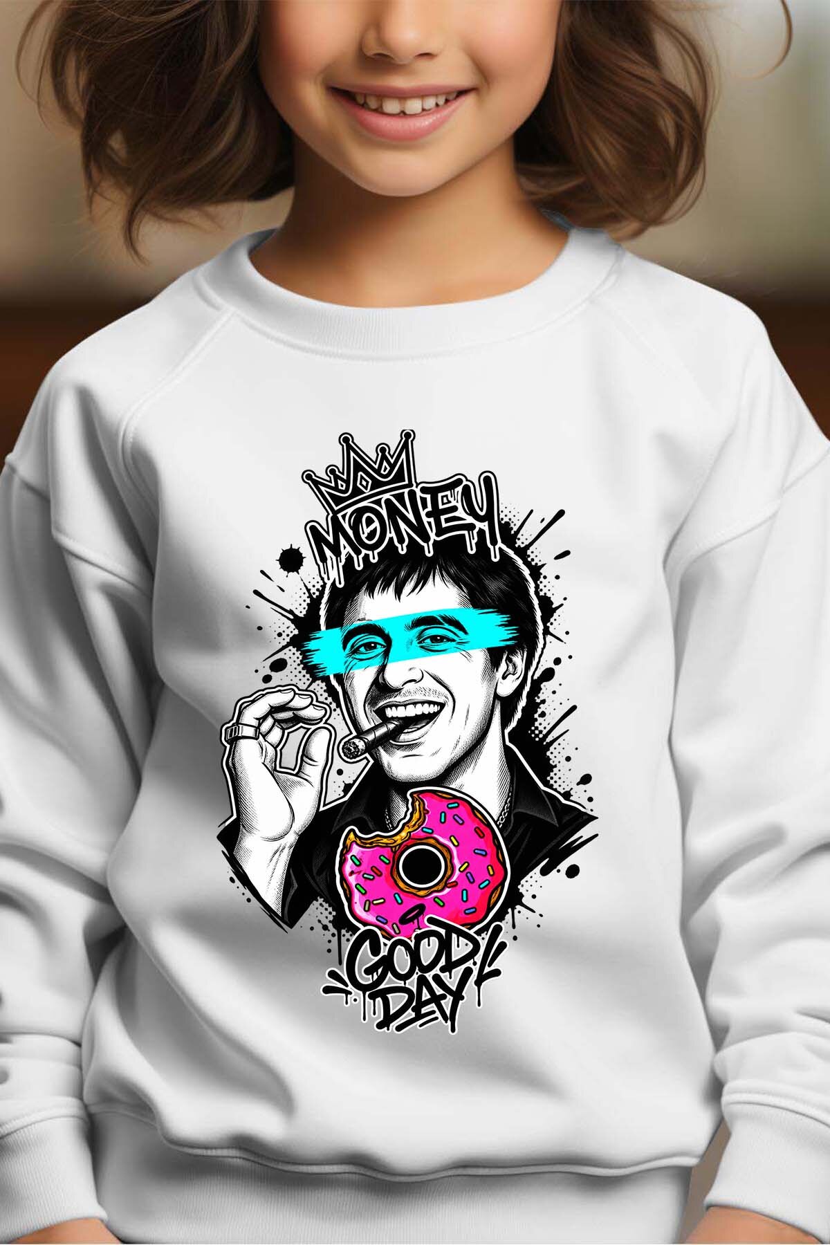 Mayorista I.A.L.D FRANCE - Dinero Buen Día - Sudadera con Cuello Redondo Niña