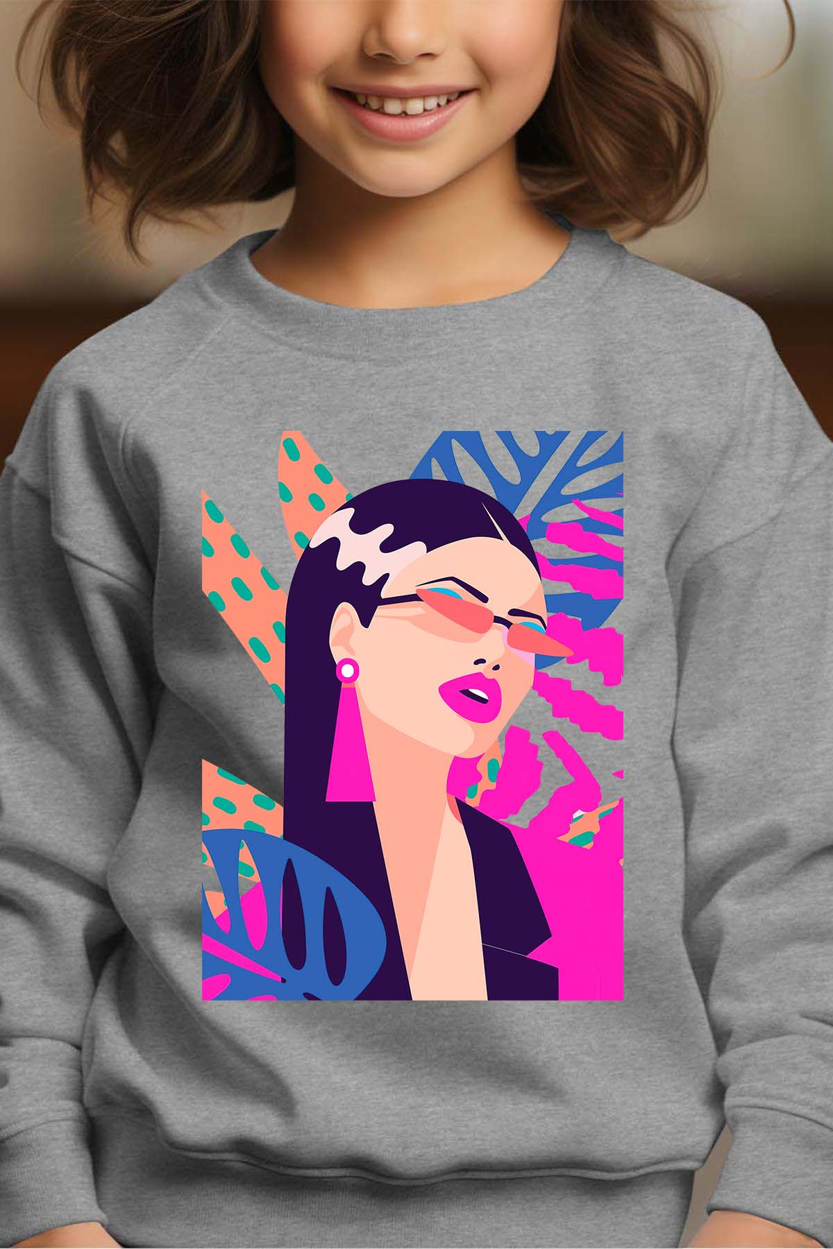 Grossiste I.A.L.D FRANCE - Fam tropifleur - Sweat Col Rond Fille