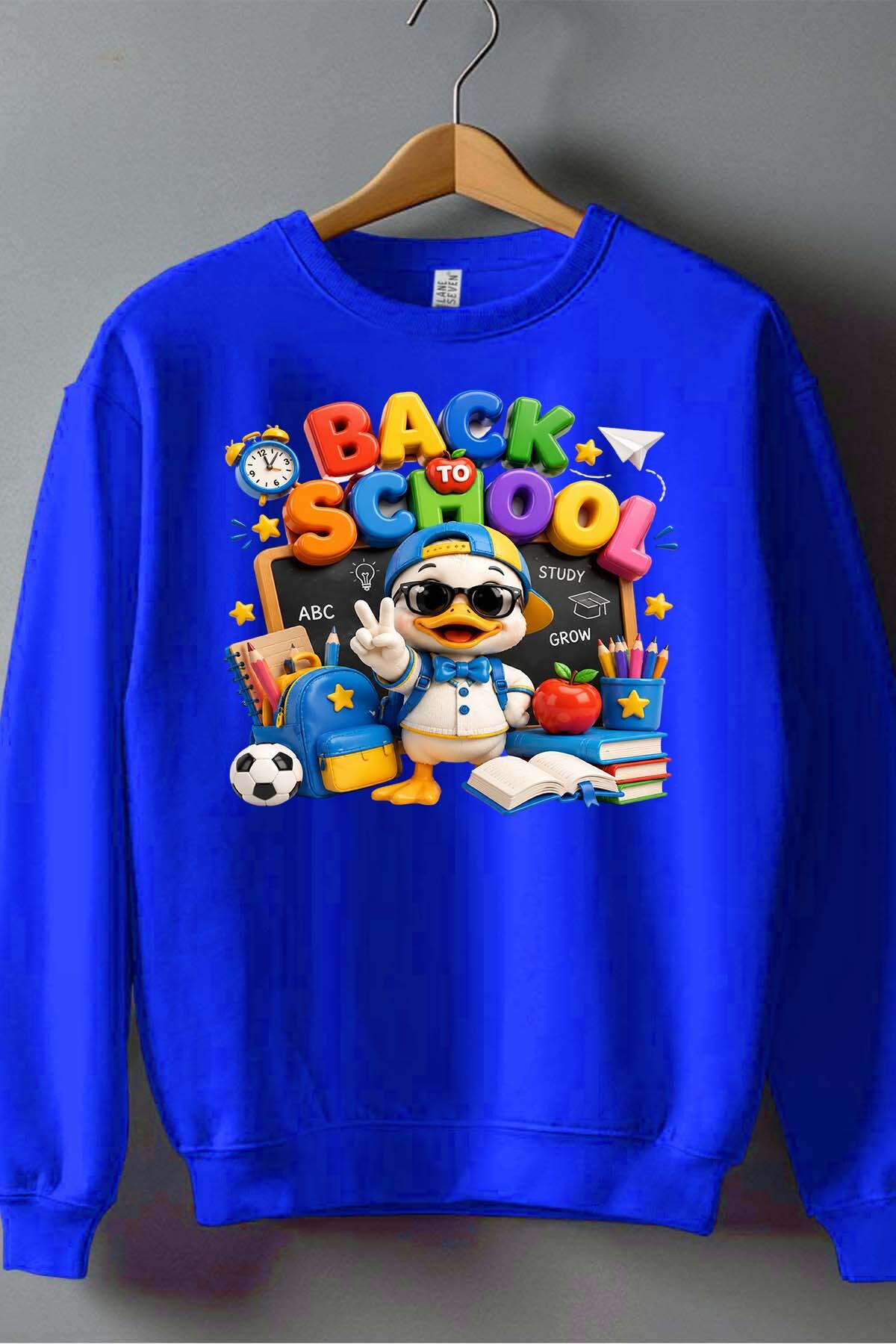 Grossiste I.A.L.D FRANCE - BACK to school duck - Sweat Col Rond Garçon