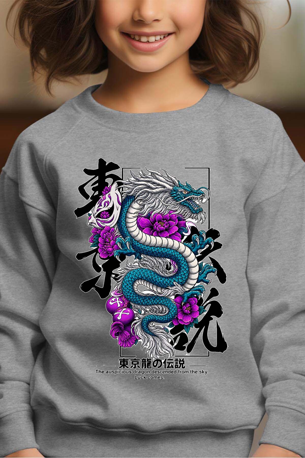 Wholesaler I.A.L.D FRANCE - Blue dragon warrior - Crewneck sweatshirt Girl