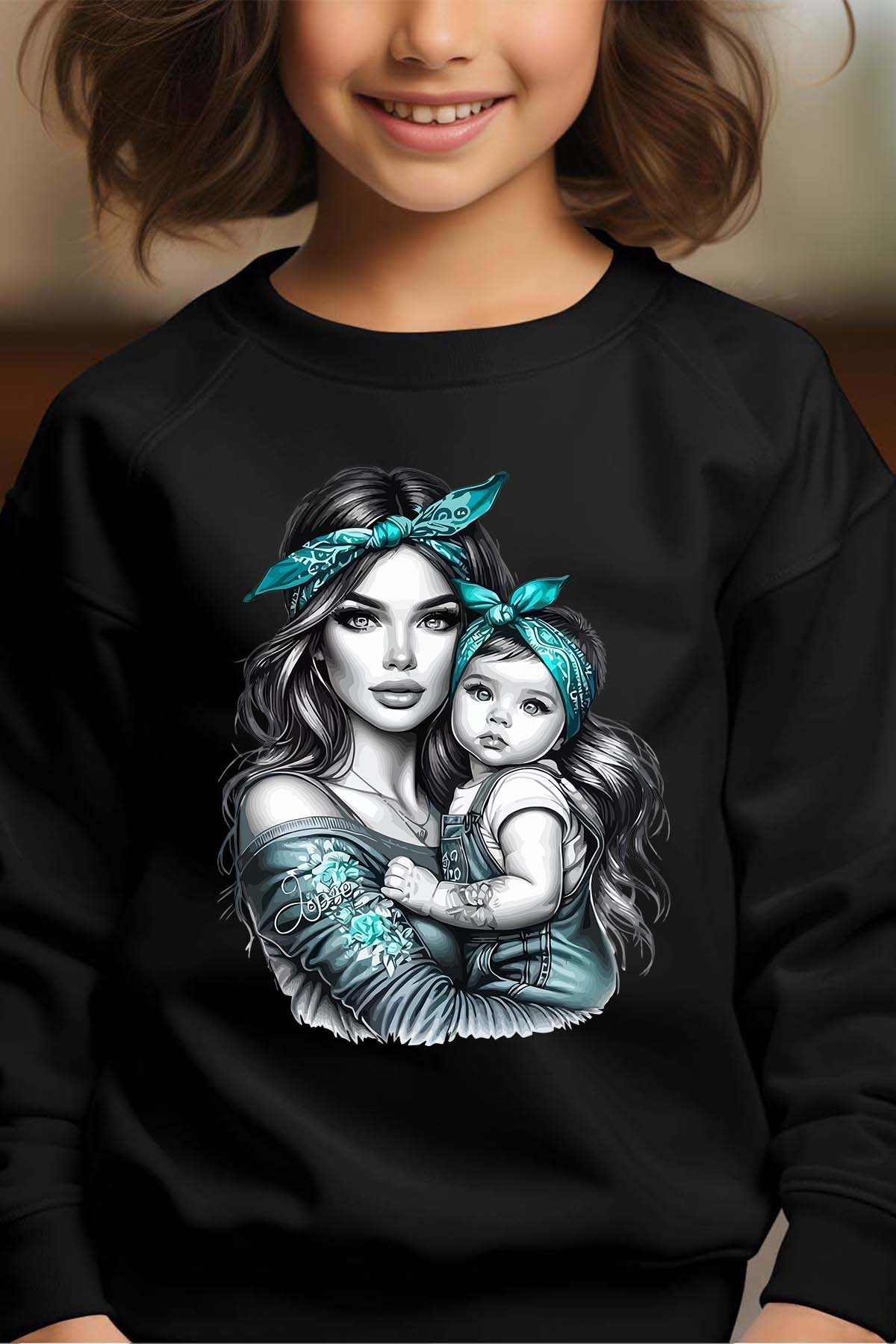 Mayorista I.A.L.D FRANCE - Bandana mamá hija - Sudadera de cuello redondo para niña